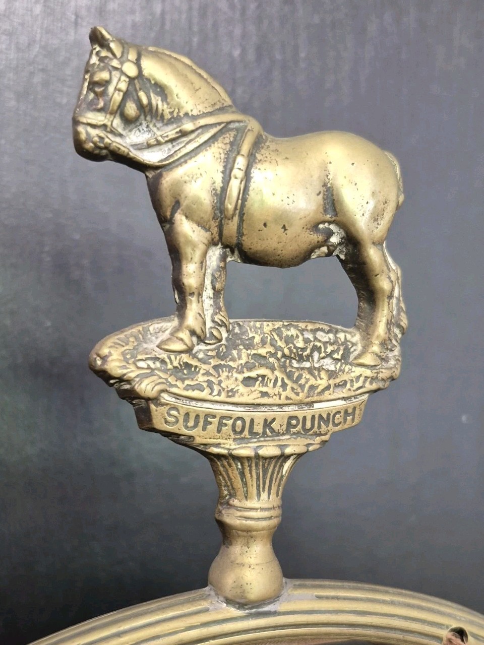 ANTIQUE DINNER GONG SUFFOLK PUNCH HORSE