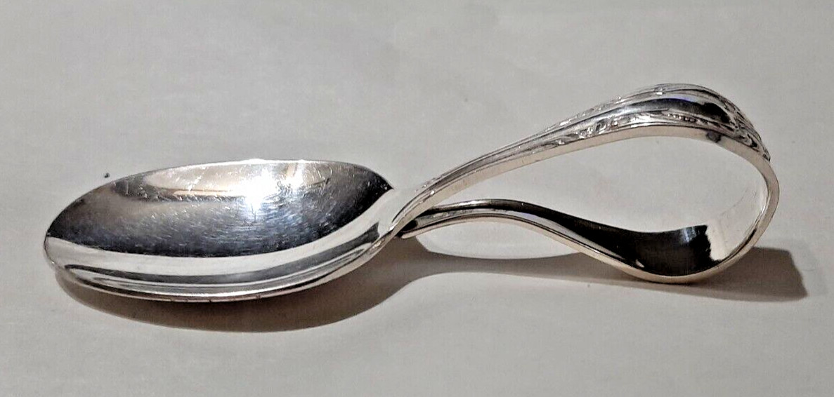 Vtg BABY SPOON CURVED HANDLE Wm. A. Rodgers Oneida Silver-plated 3.5″ Long