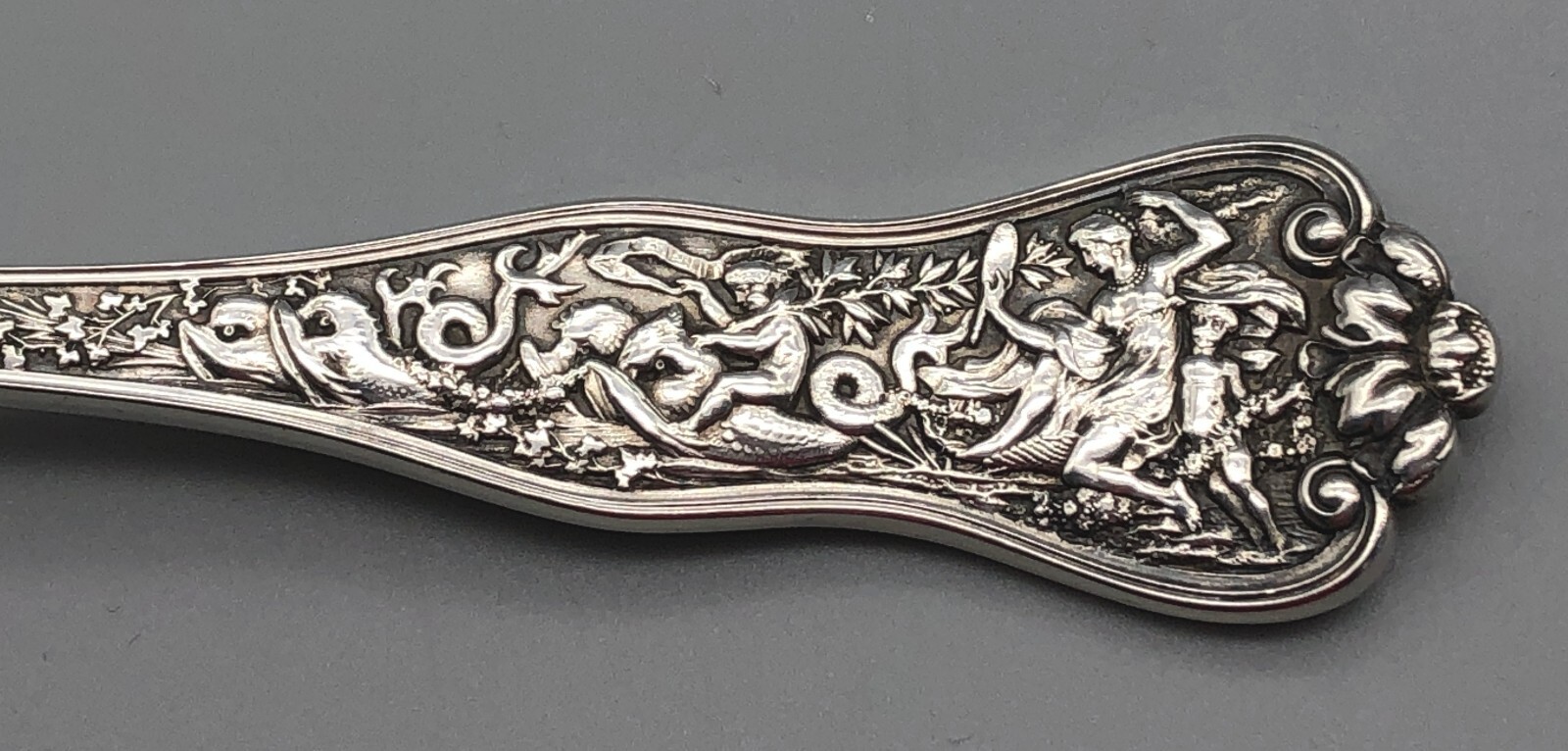 Antique 1878 Tiffany Sterling Silver Olympian Ice Pea Server Pierced Bowl Heavy