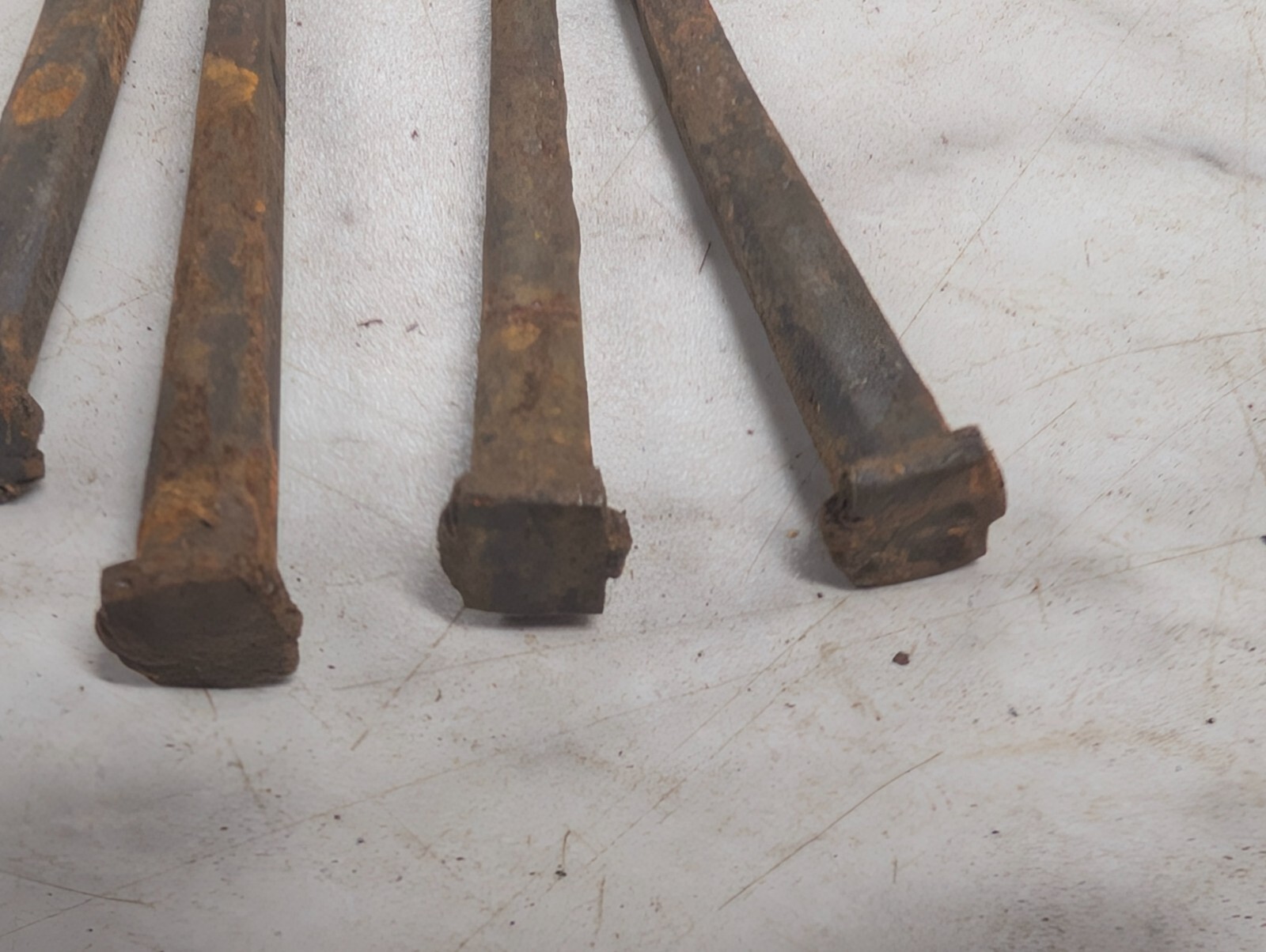 Lot QTY 5 Antique ~3″ long square cut nails Steel Iron Blacksmith DIY Metal Art