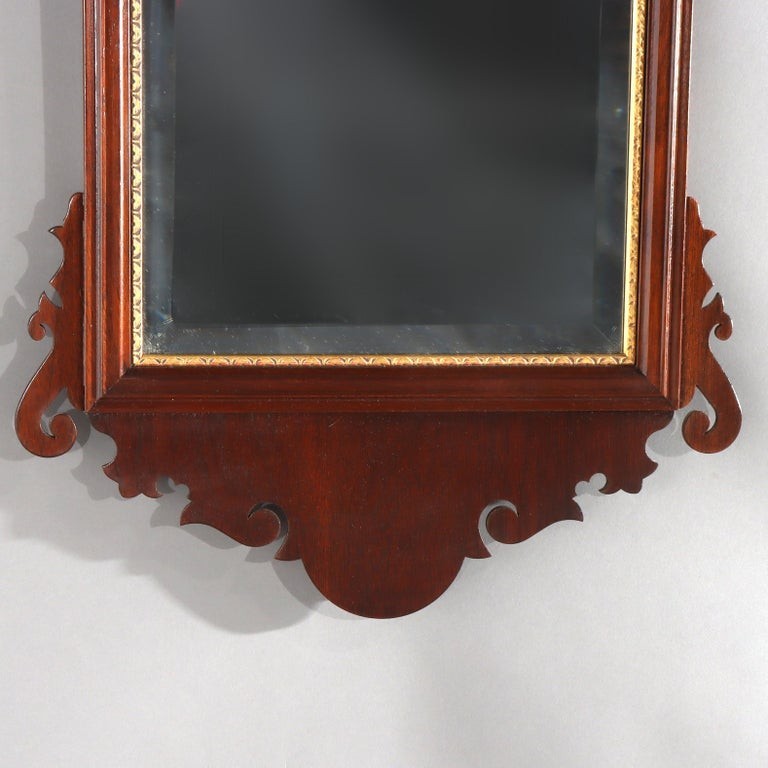 Kittinger School Federal Style Parcel Gilt Mahogany Wall Mirror 20thC