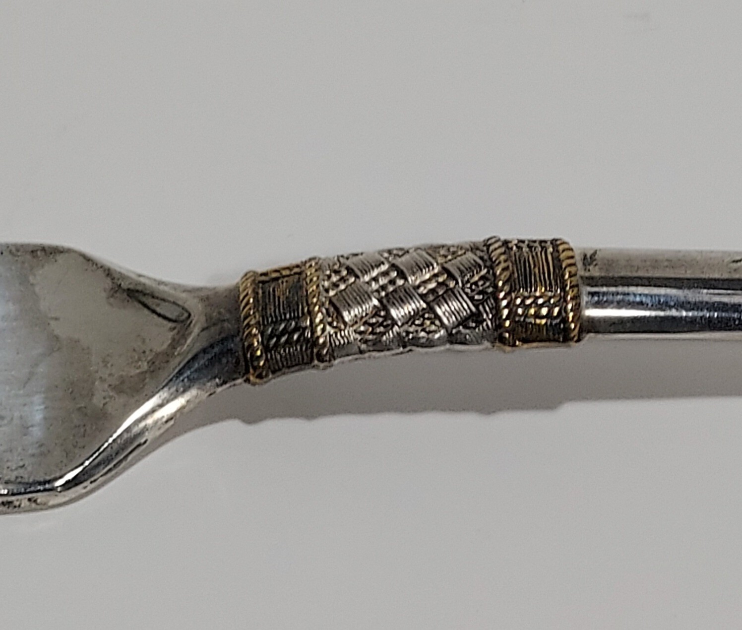 Wallace Aegean Weave 8″ Sterling Silver Fork With Gold Accents