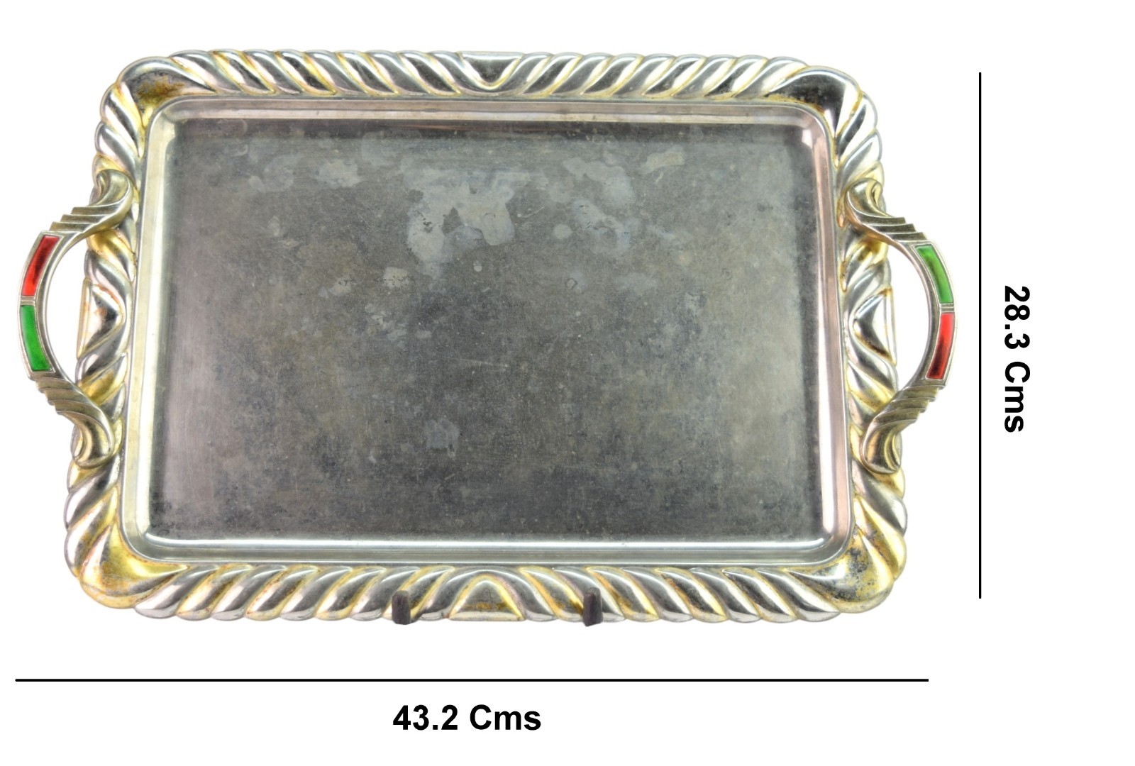 Indian Vintage Wall / Kitchen Decorative Royal Brass Tray Length 17”G26-96
