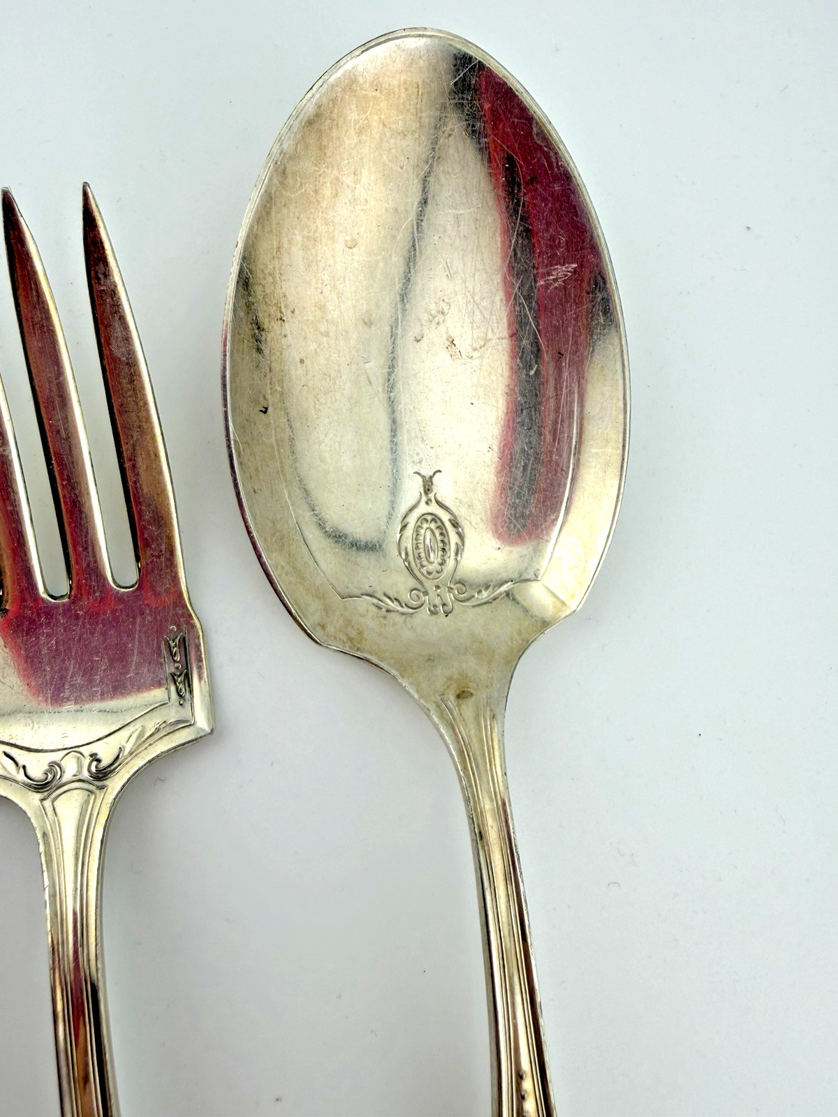 Oneida Heirloom Adelphi Silverplate Serving Spoon & Fork