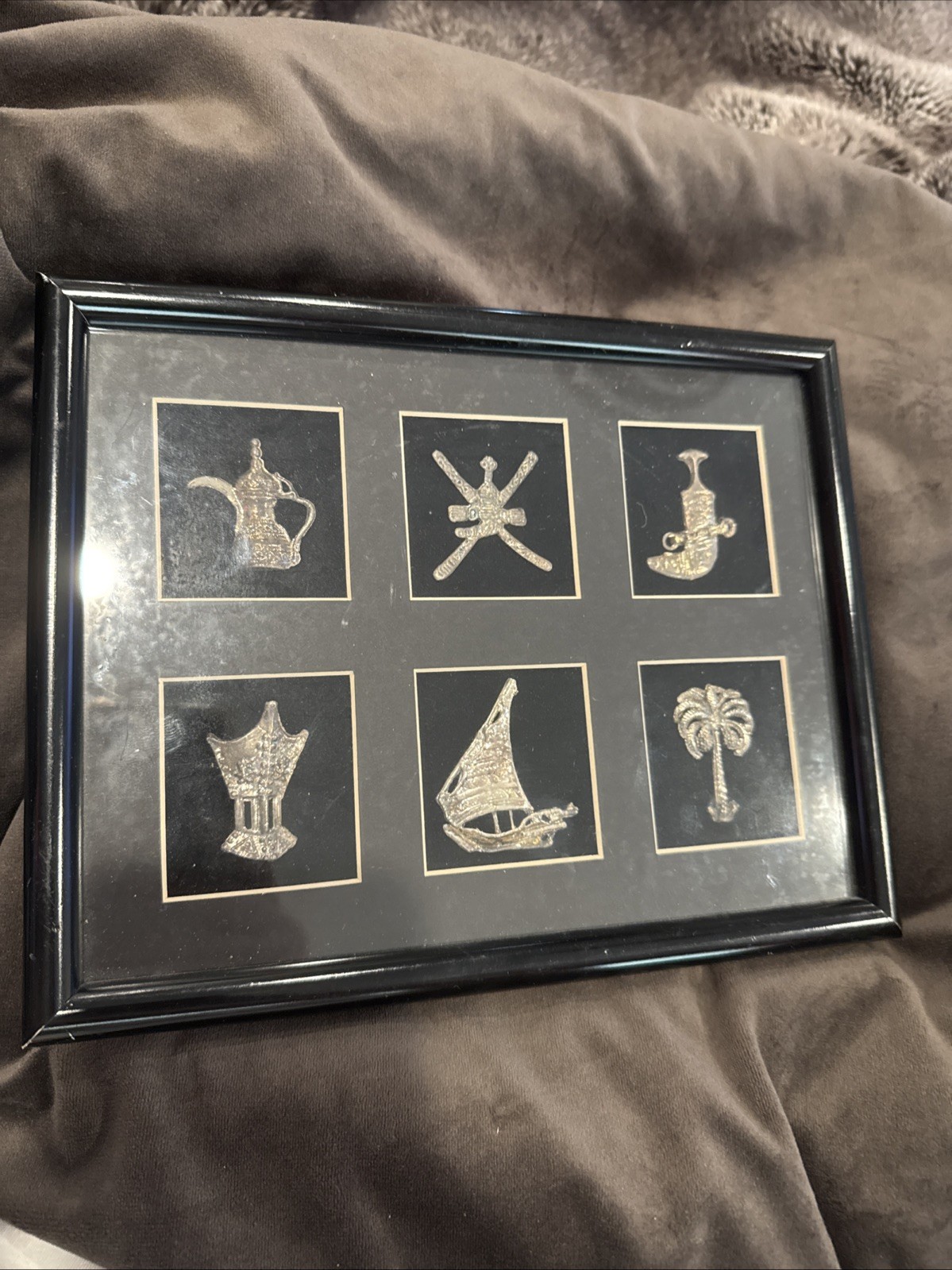 6 Square Framed Arabian Sterling Silver great gift STERLING SILVER 925