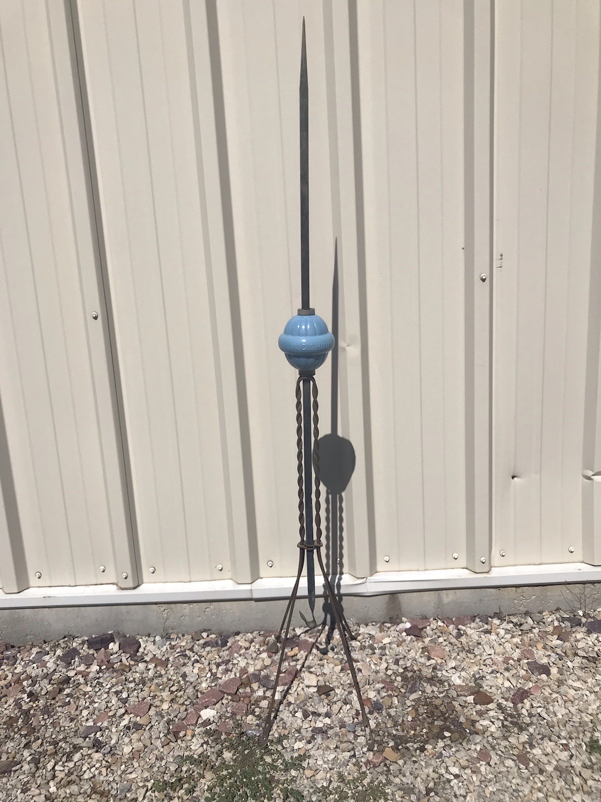 ⛈ CORRECT MATCH ~ W. C. SHINN LIGHTNING ROD & BLUE BALL ~ LINCOLN NEBRASKA FARM