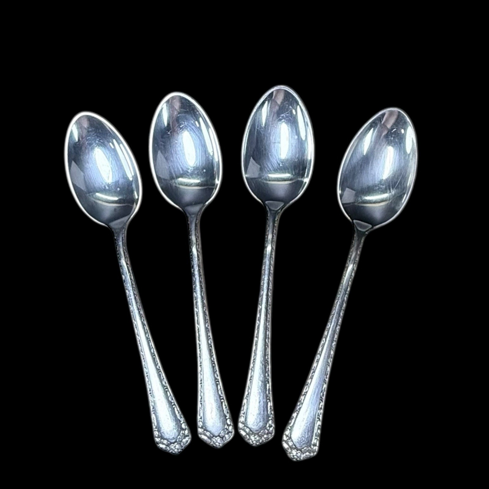 Easterling Rosemary Sterling Silver 5 7/8″ Teaspoon Vintage Flatware Set of 4