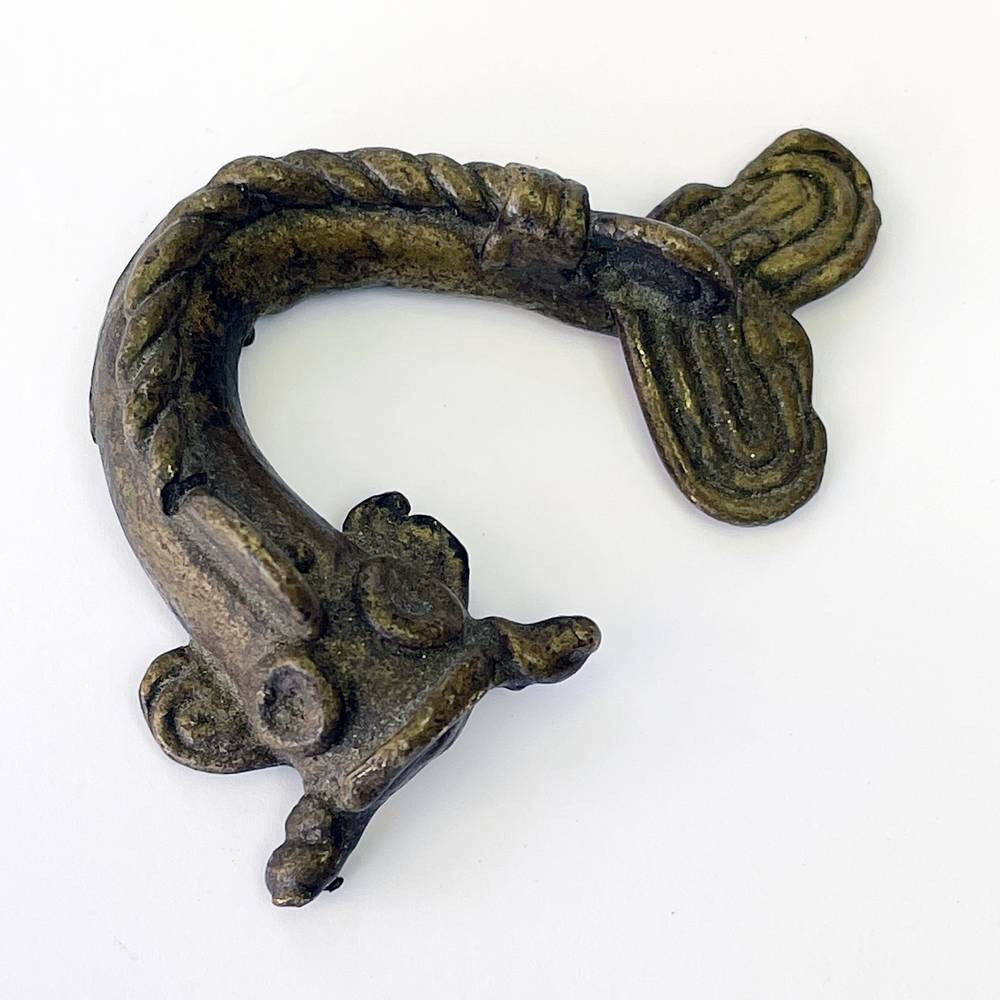 AFRICAN GOLD WEIGHT MUD FISH BRONZE ASHANTI GHANA WEST AFRICA 20TH C.