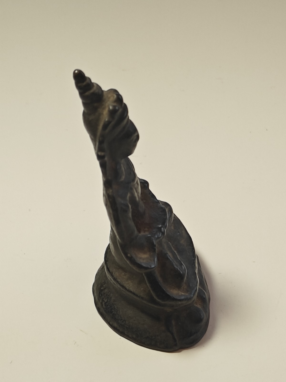 Cast Iron Thai Buddha Miniature Temple Figure, Antique