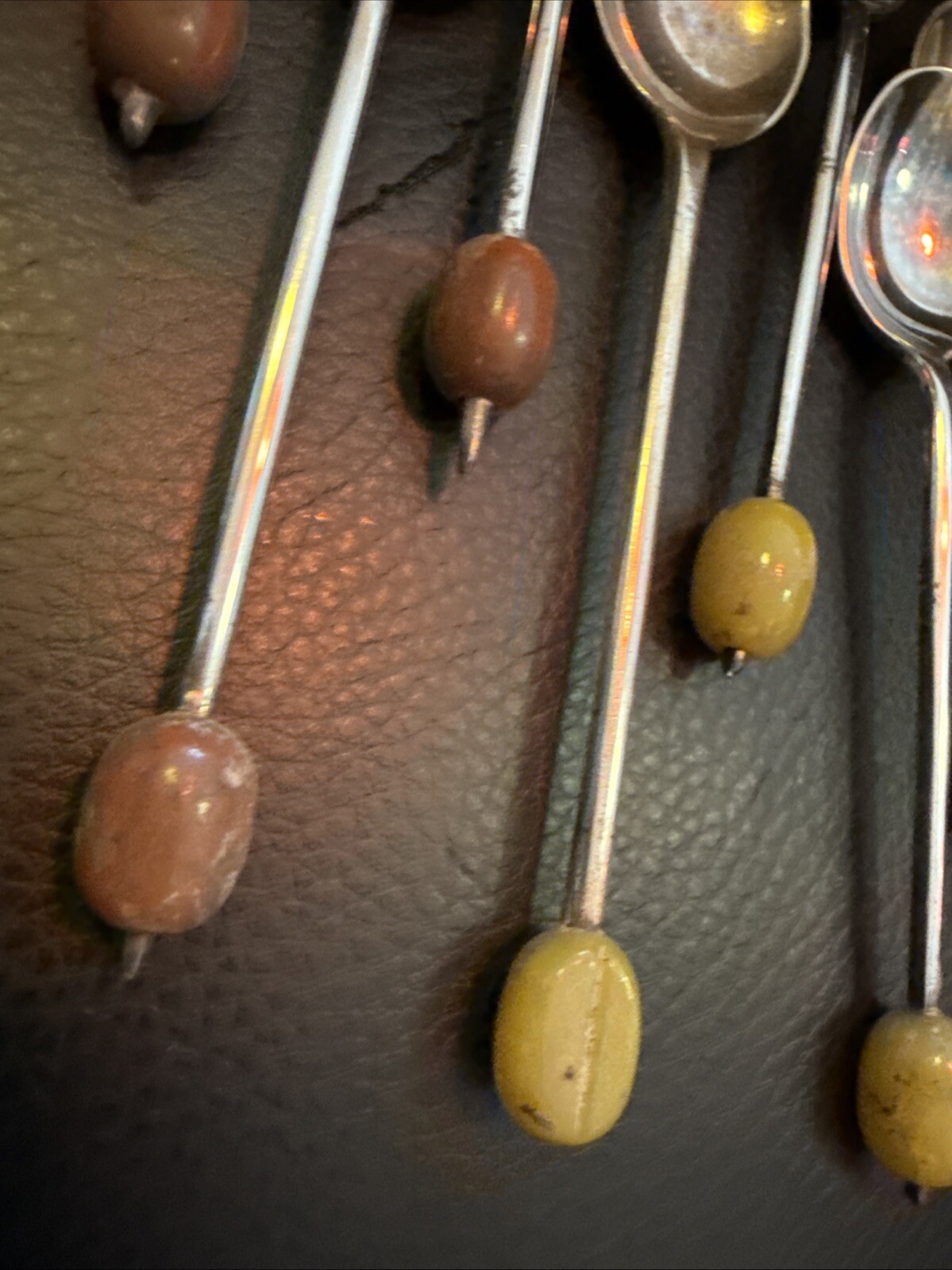 10 Silver Plate Coffee Bean Spoons