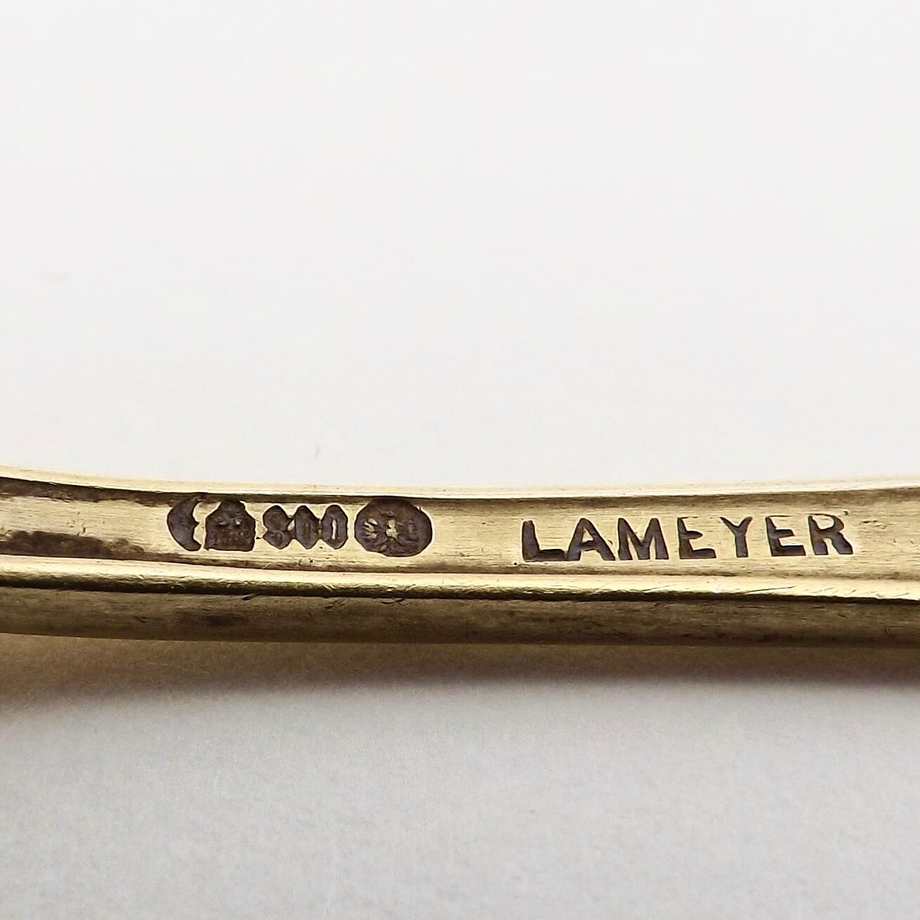 Antique 800 Silver Gold Wash Bruckmann Sohne Flower Demitasse Spoon