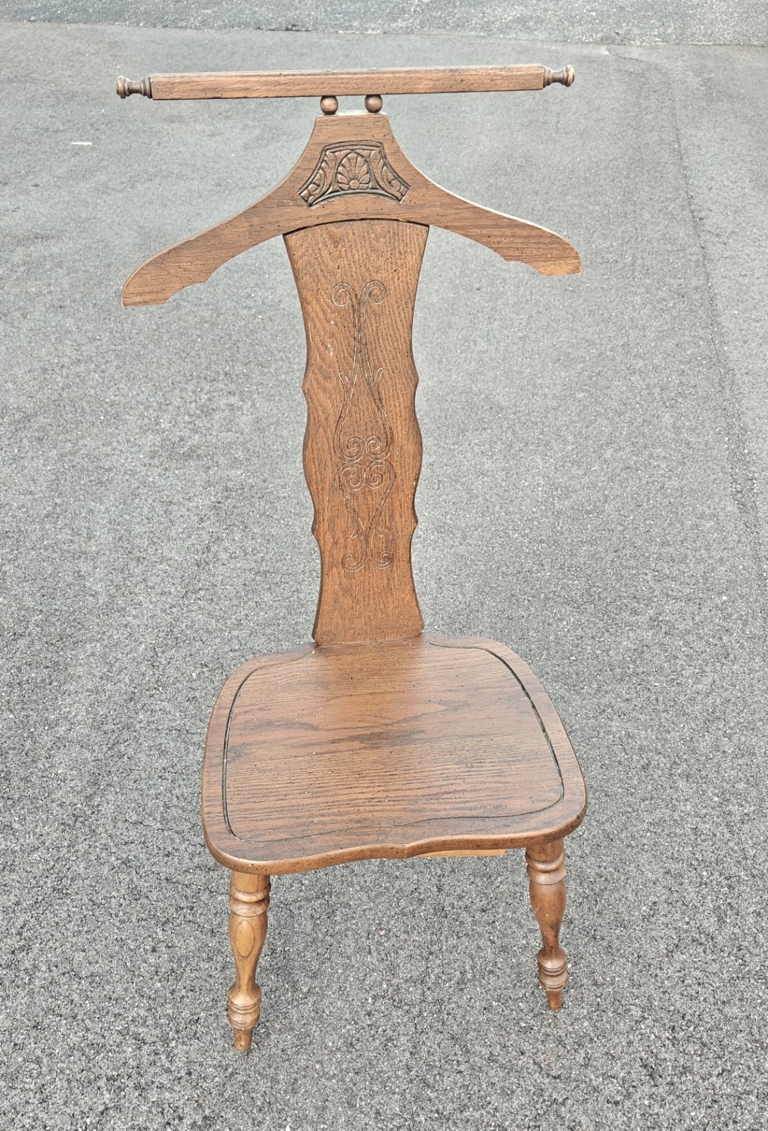 Vintage Valet Butler Gentlemans Solid Wood Dressing Chair Made in USA w/ Drawer