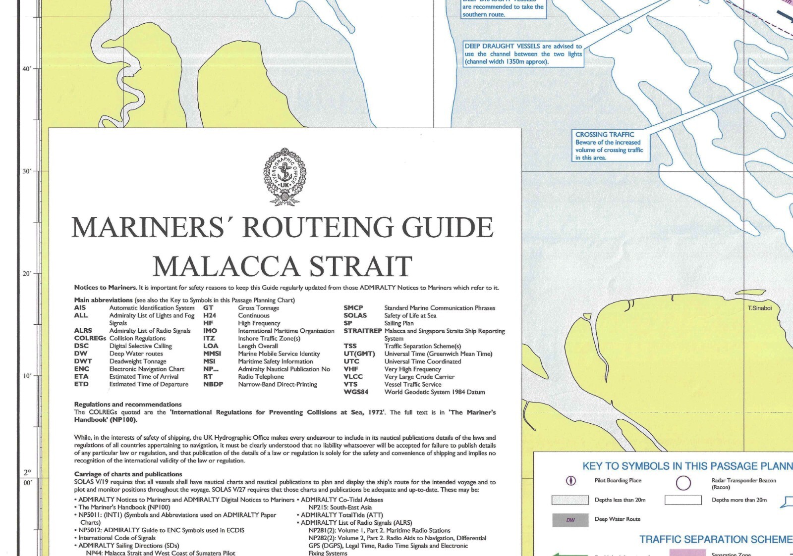 Admiralty 5525 Mariner’s Routing Guide Malacca Strait Chart Map Maritime Marine