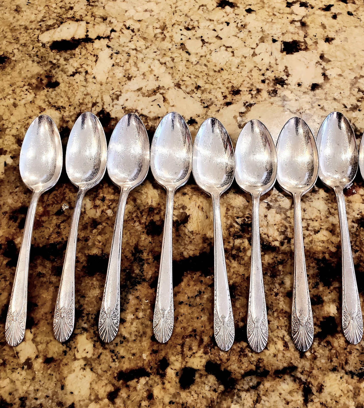 8 Crown Silverplate TeaSpoons Spoons International Crown Radiance Art Deco 1939