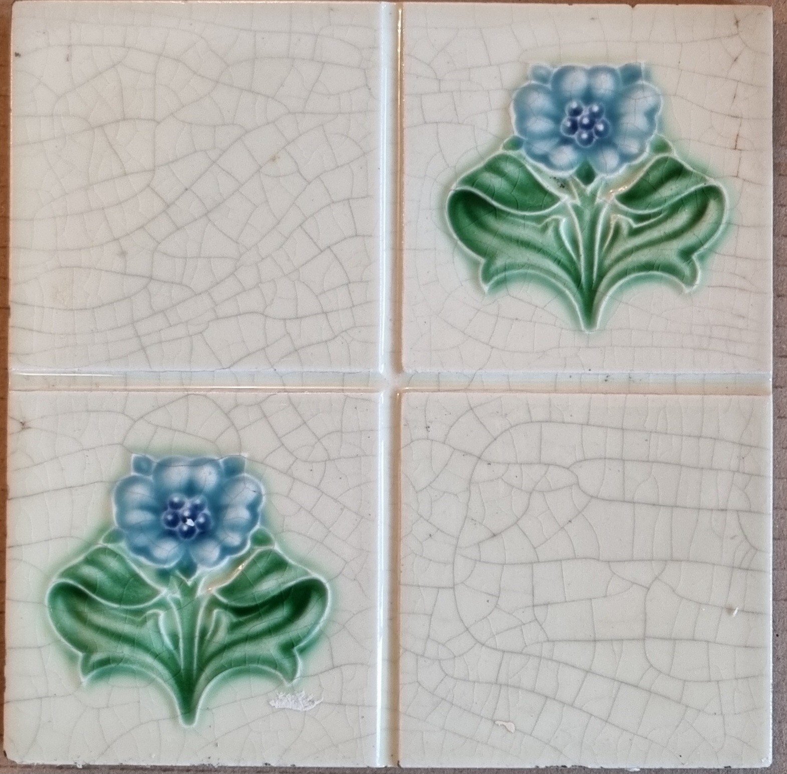 Rare Antique Art Nouveau 6″ x 6″ Victorian Tile T R Boote circa 1900s