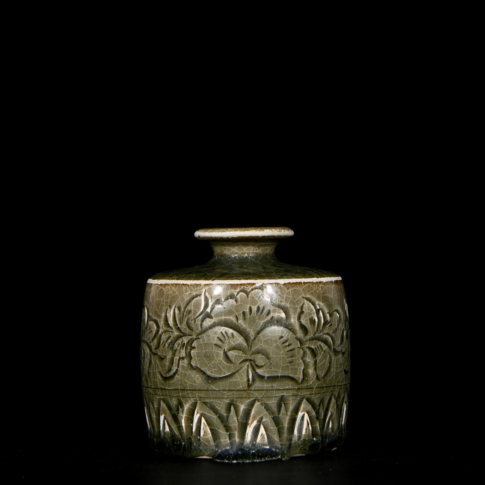 Collectable Art Hand Painting YaoZhouKiln Porcelain Flowers Pot