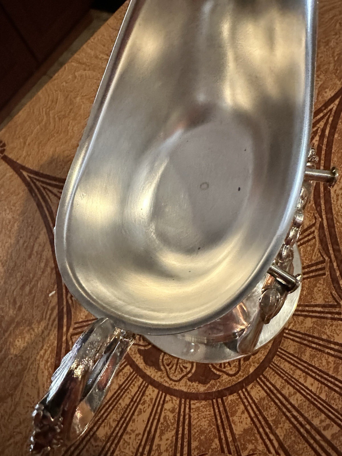 Vintage: Royal Limited Silver Plate Tilting Gravy Boat with Warmer