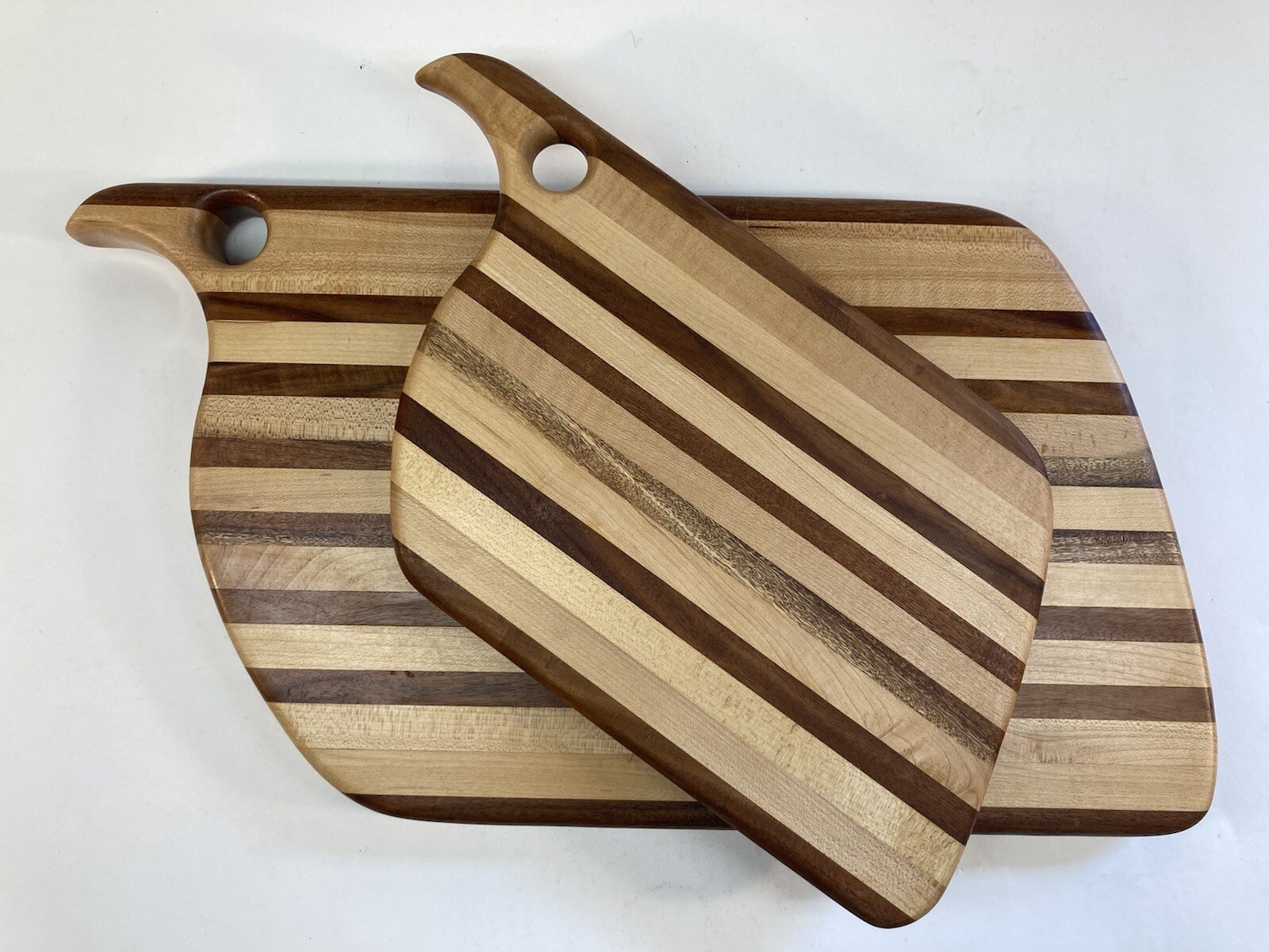 Brazilian Walnut, Maple Hardwood Cutting Board Matching Set 19″, 14″ Handmade