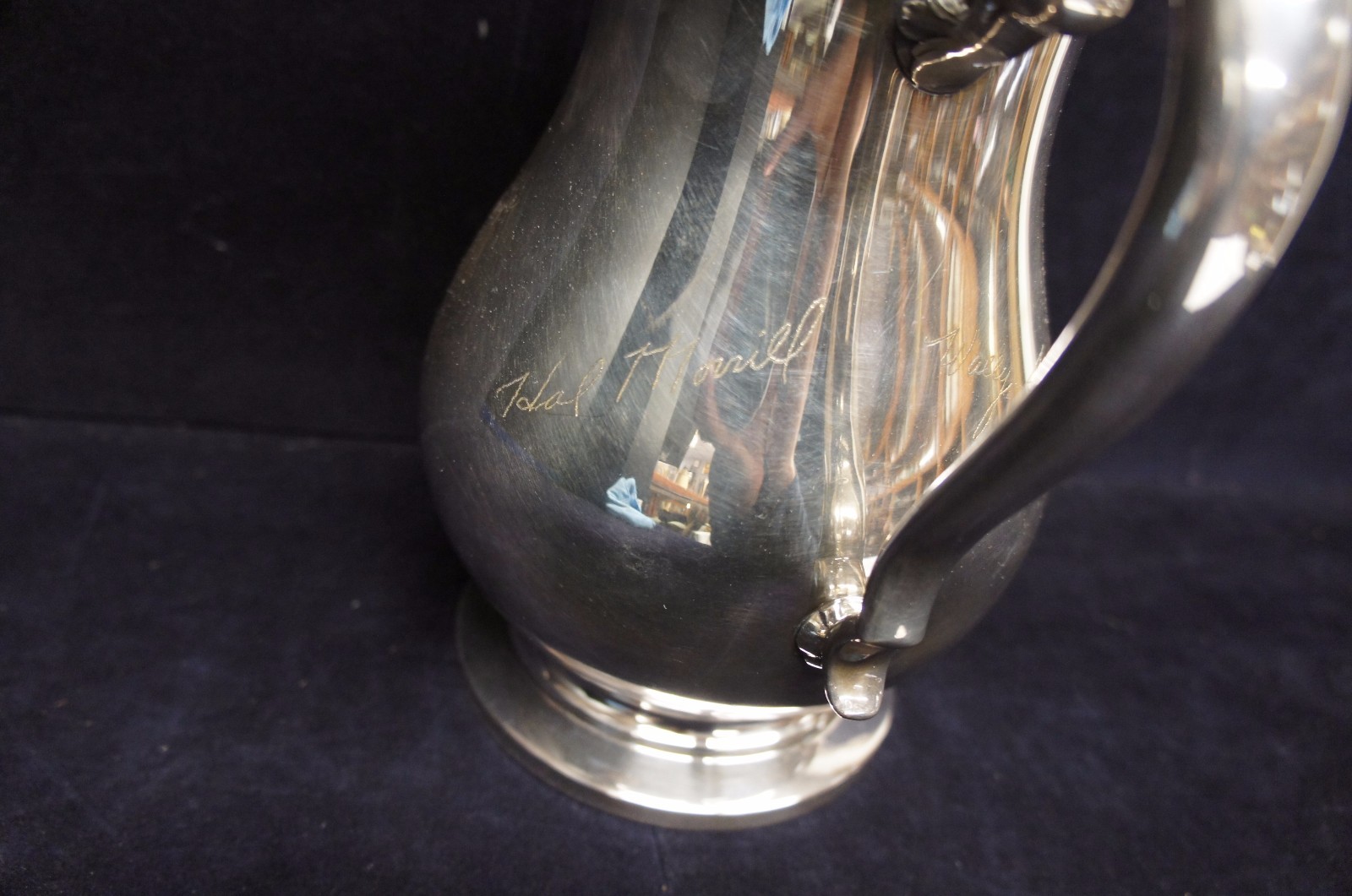 Beautiful Vintage Signed & Marked Silverplate Water Pitcher Serving Formal