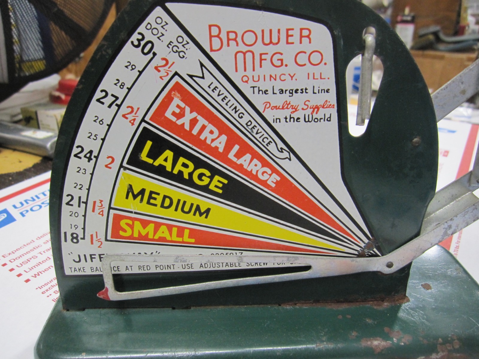Vintage 1940’s Brower Mfg. Co. “Jiffy Way” Egg Scale U.S.A.