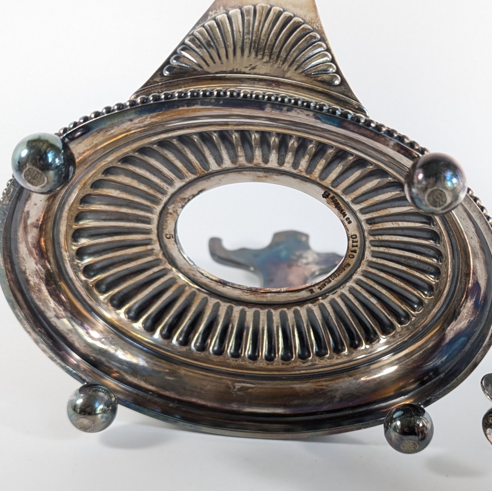Antique Gorham Silver-Plated Tilting Teapot with Warmer Stand – 1904 Harp Mark