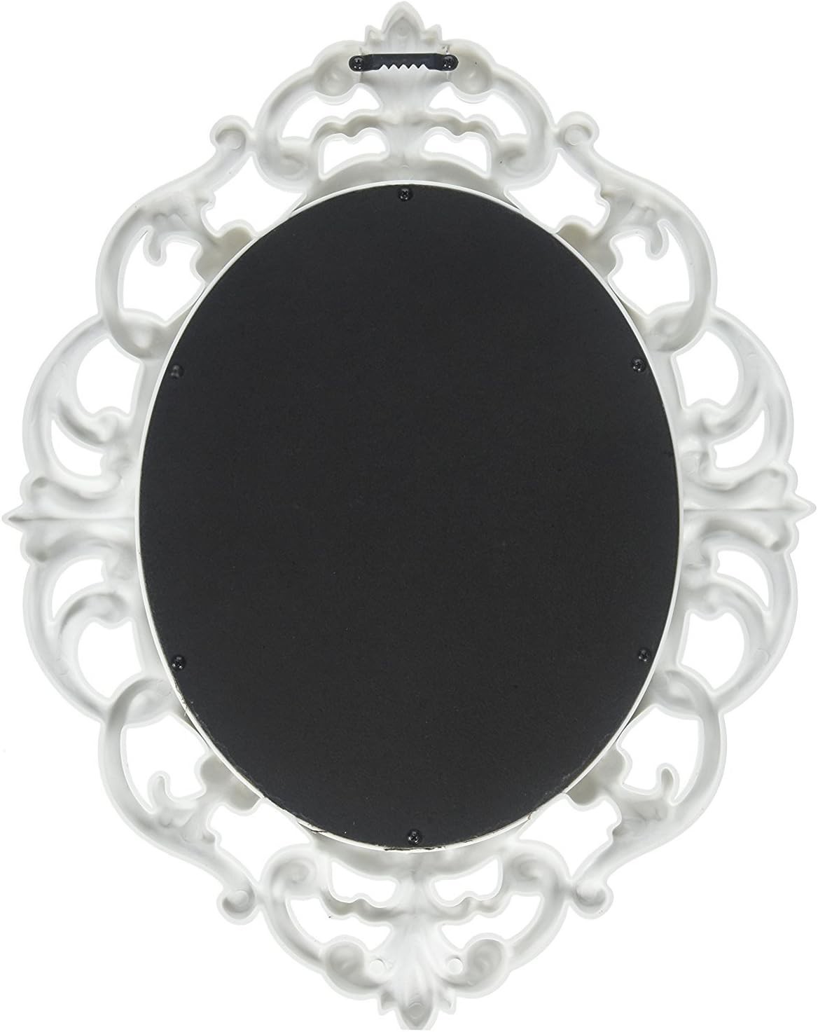 Classic 15 x 11.5 Inch Oval Vintage Wall Mirror – Wall-Mountable White Frame