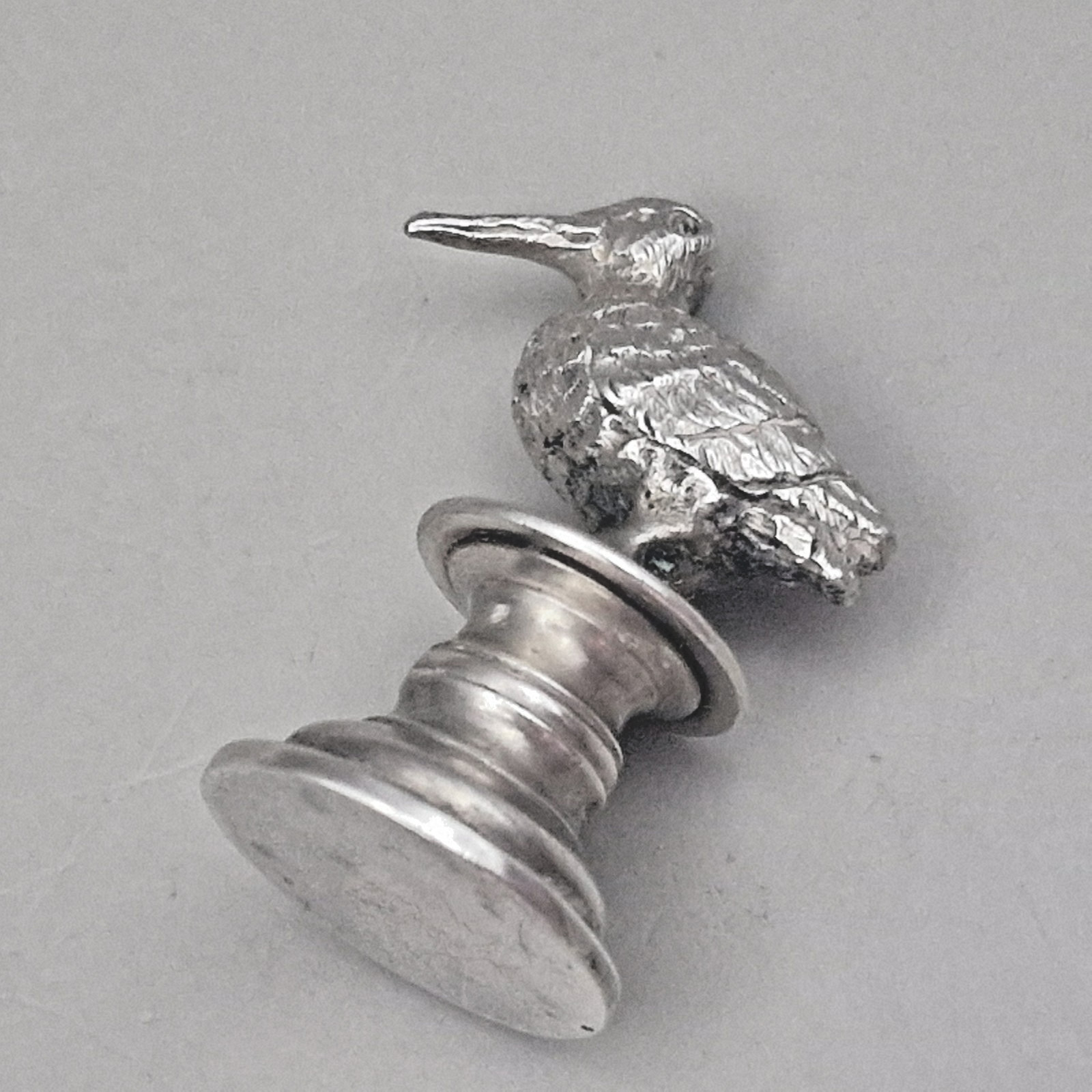 Solid Silver Miniature Woodcock Figurine Card Place Holder John C. Vickery 1906