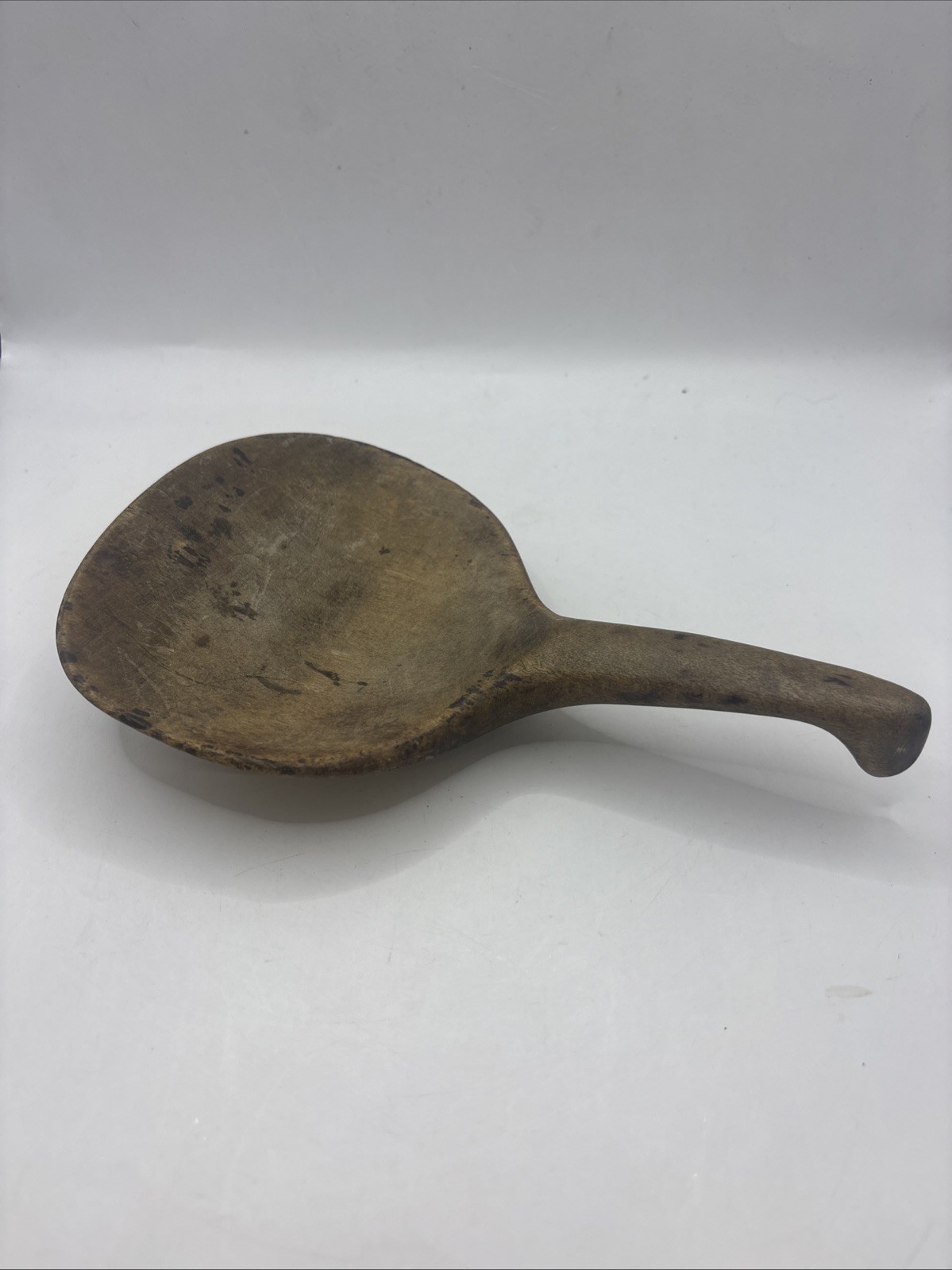 ANTIQUE PRIMITIVE WOODEN BUTTER PADDLE BOWL SPADE KITCHEN LADLE WITH HOOK