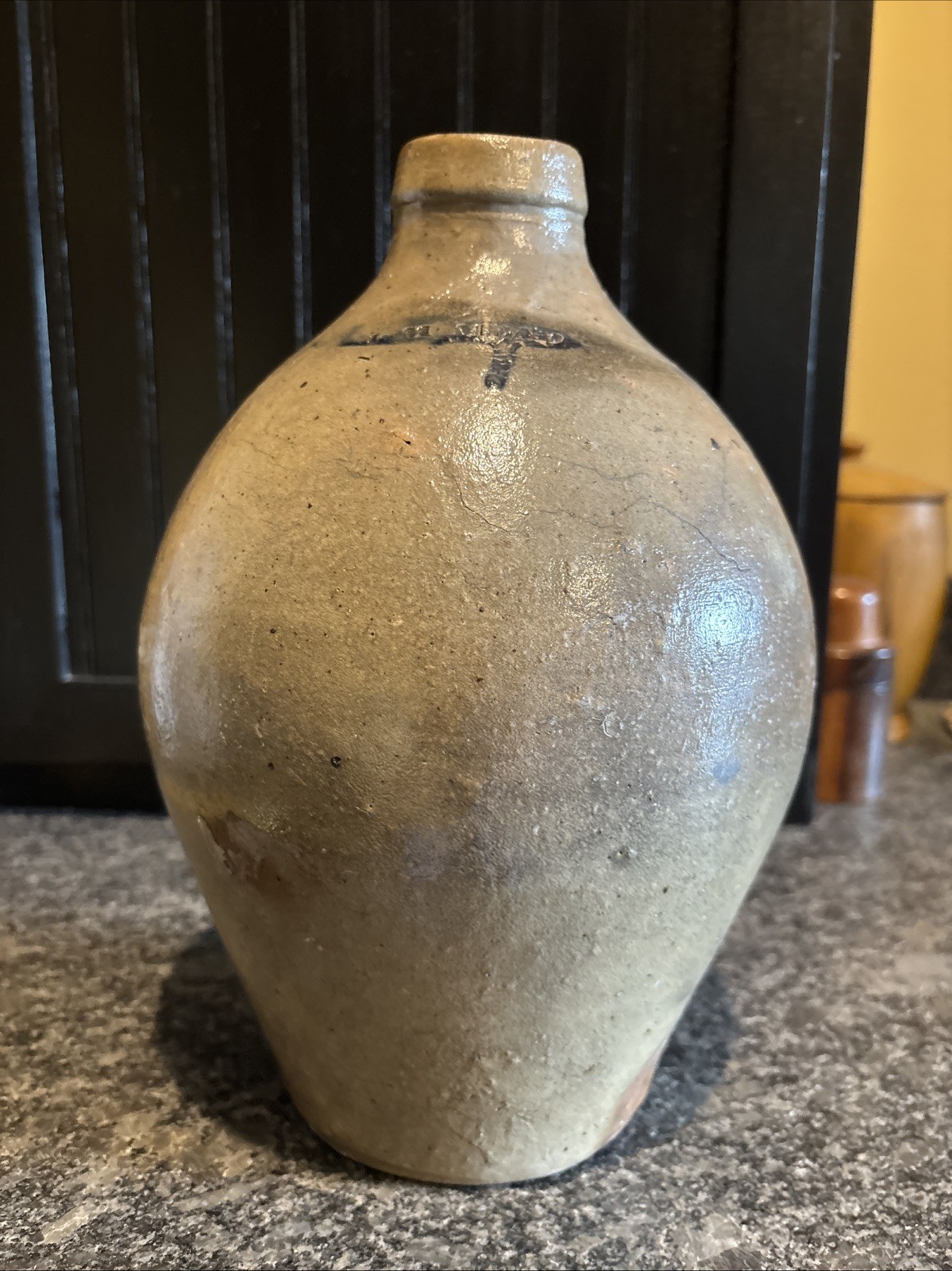 Antique I. M. Mead 1 Gallon Ovoid Stoneware Jug; Portage County OH