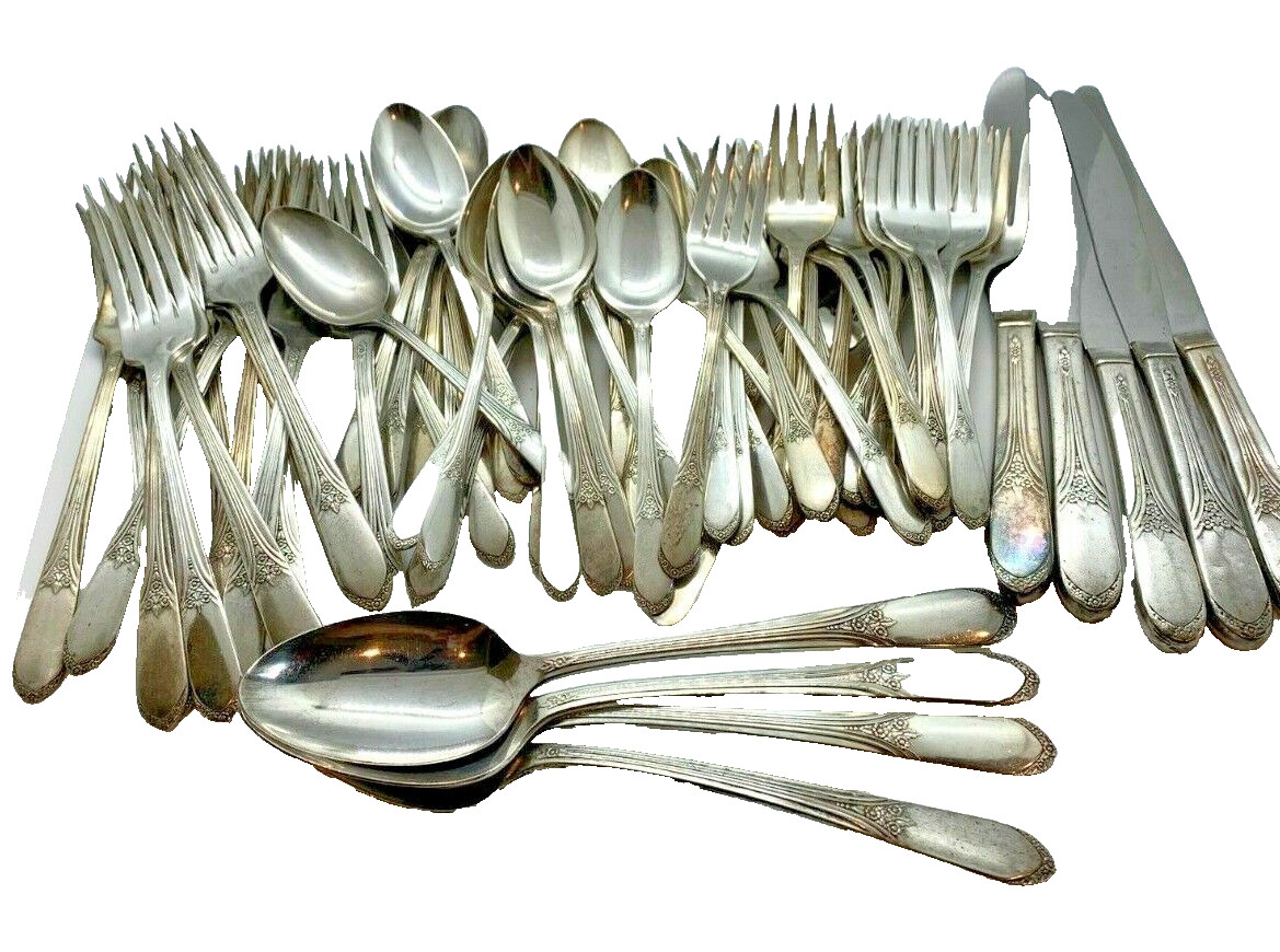 1938 Devonshire Mary Lou Lot 67 Forks Spoons Knives Silverplate International