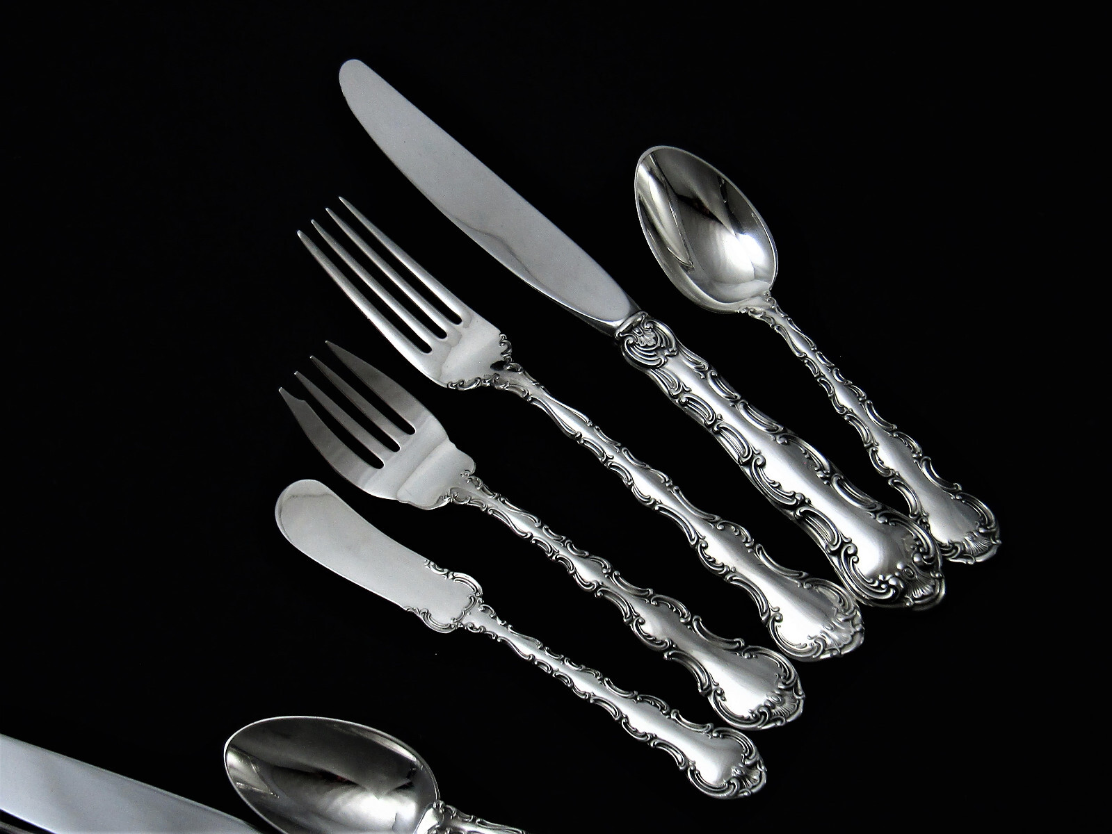❤️STRASBOURG GORHAM DINNER KNIFE FORK SPOON 5pc SET VICTORIAN c.1897