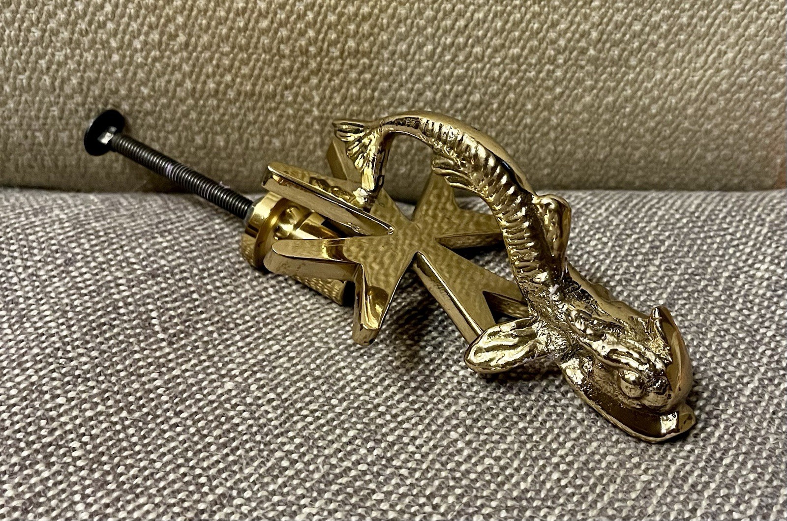 VINTAGE Cutajar Works Malta Brass Dolphin Koi Fish Door Knocker – Antique Marine