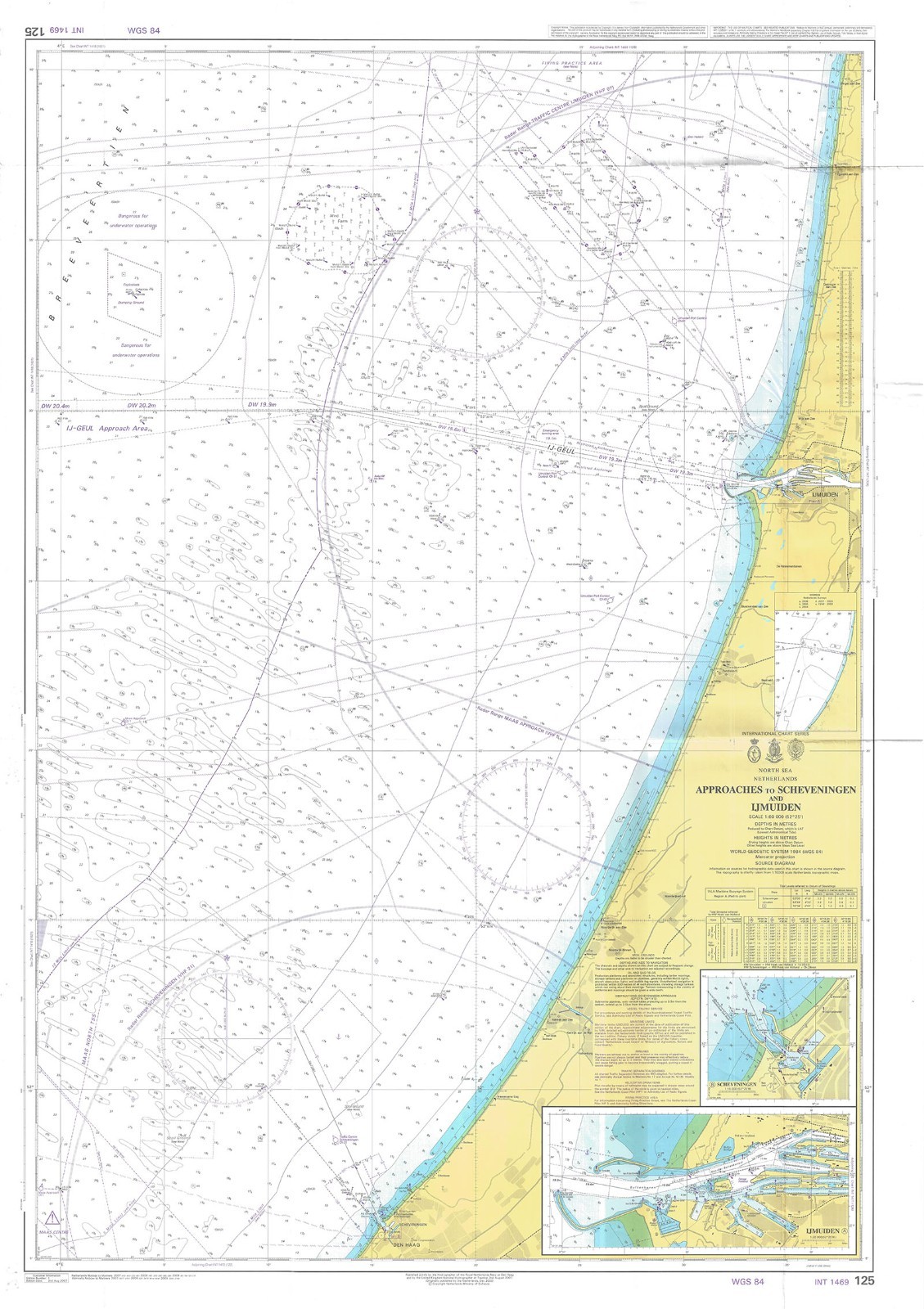 125 North Sea Netharlands Approaches Scheveningen Ijmuiden Chart Map Admiralty