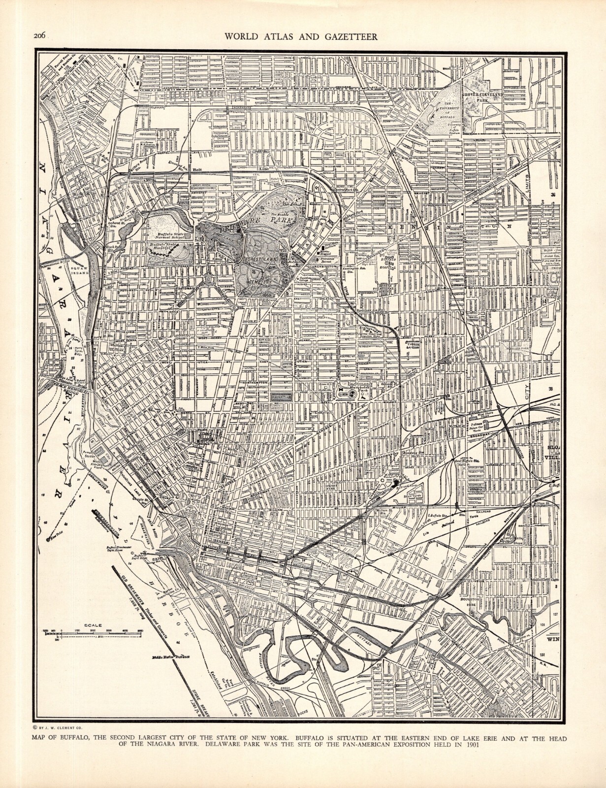1941 Vintage BUFFALO Street Map City Map of Buffalo New York Atlas Map 1646