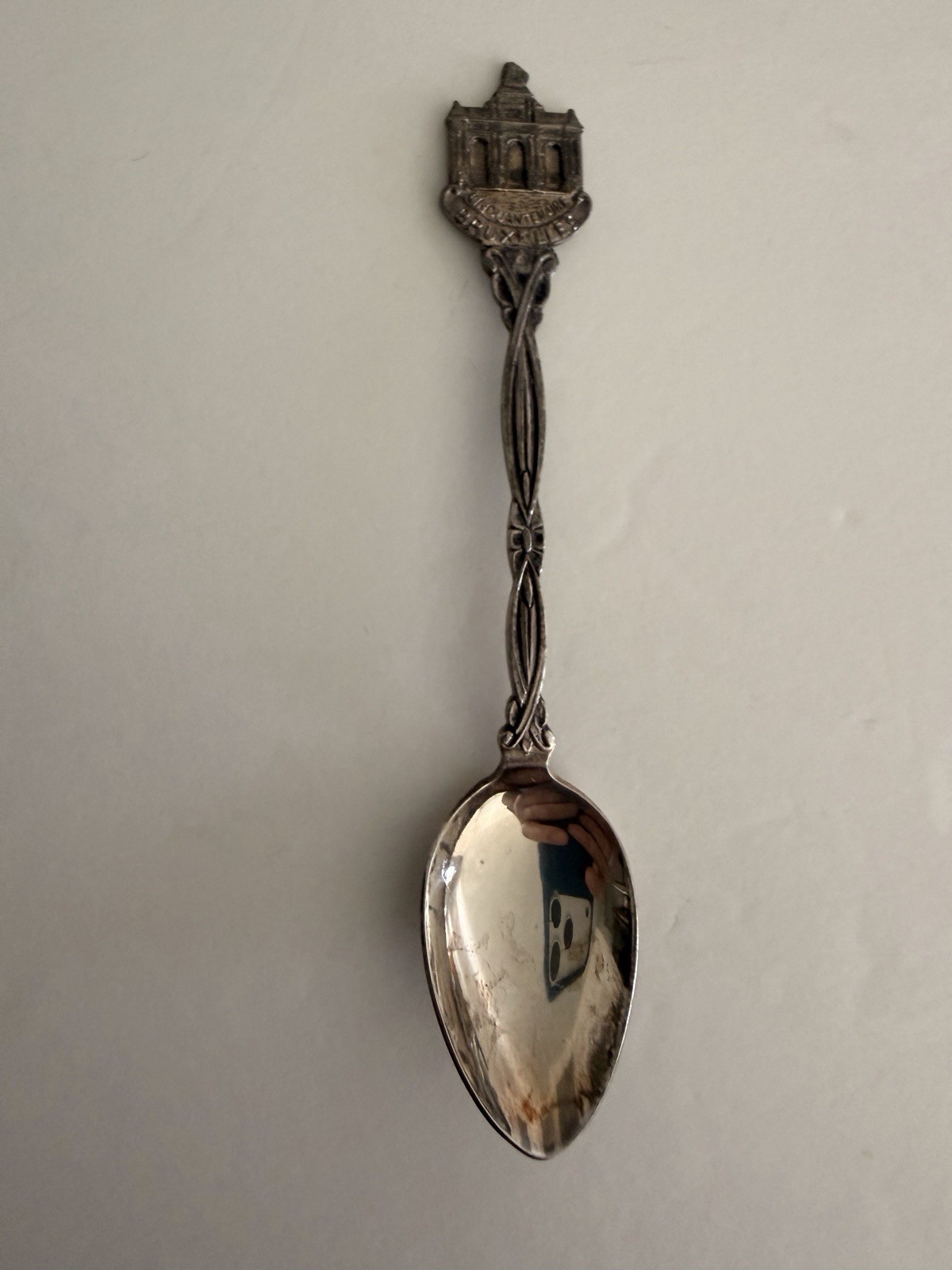 Vintage 2pc Brussels Belgium & Luxembourg Silver Souvenir Spoon Lot 23.5g