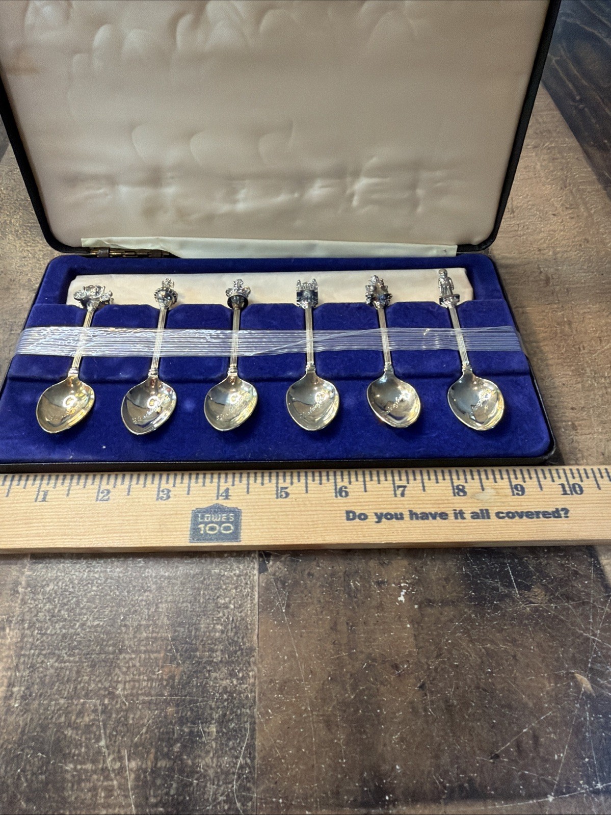 Vintage Sandringham Coronation Spoon Set 6pc WAPW Silver Plate Great Britain