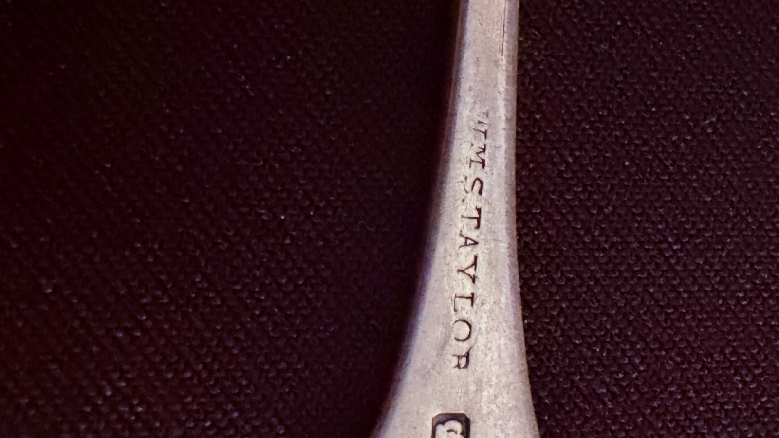 Circa 1830 American Coin Silver Sugar Spoon by WMS Taylor Shell Shaped Bowl
