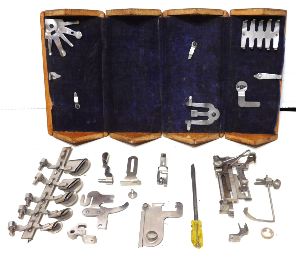 Antique 1889 Singer Sewing Machine Puzzle Box w Attachments Sewing Machine Parts