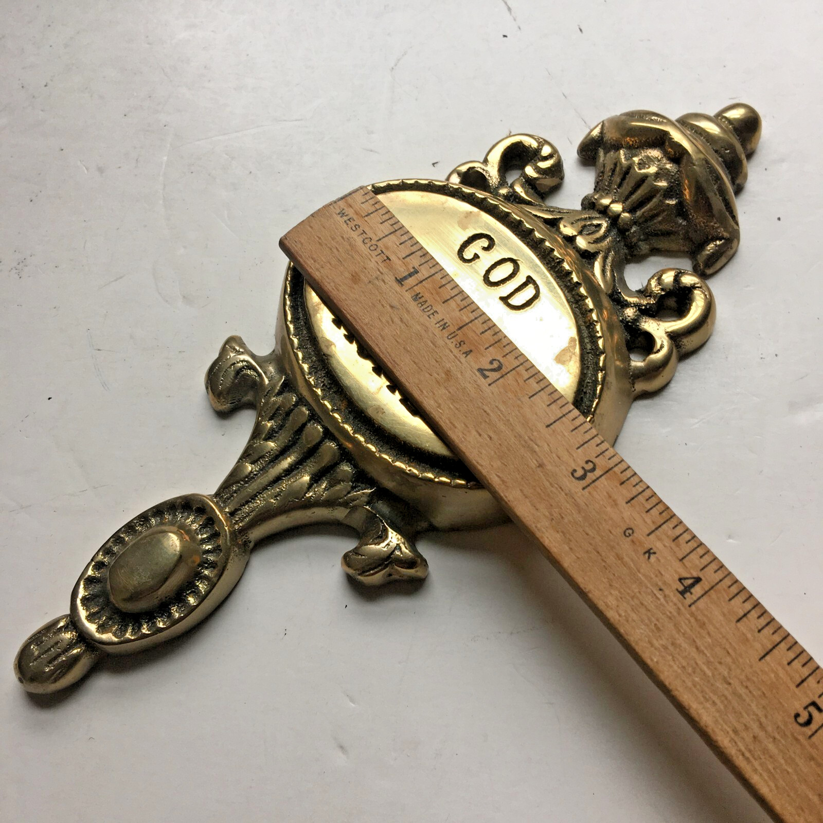 Colonial Style Solid Brass Victorian Torch Door knocker Part as Paperweight