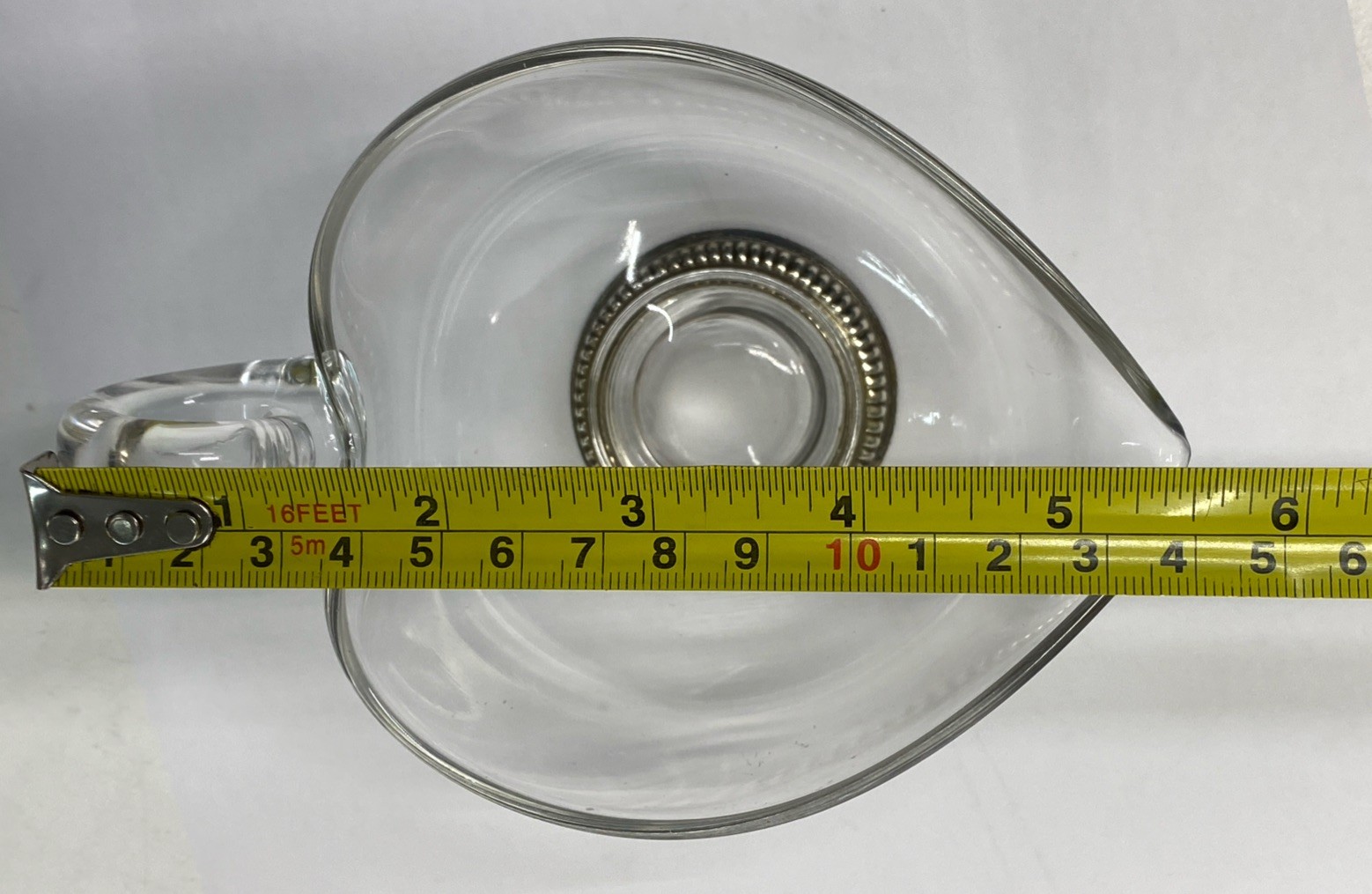 Vintage Frank M Whiting & Co Glass & Sterling Base Creamer Sauce Gravy Boat
