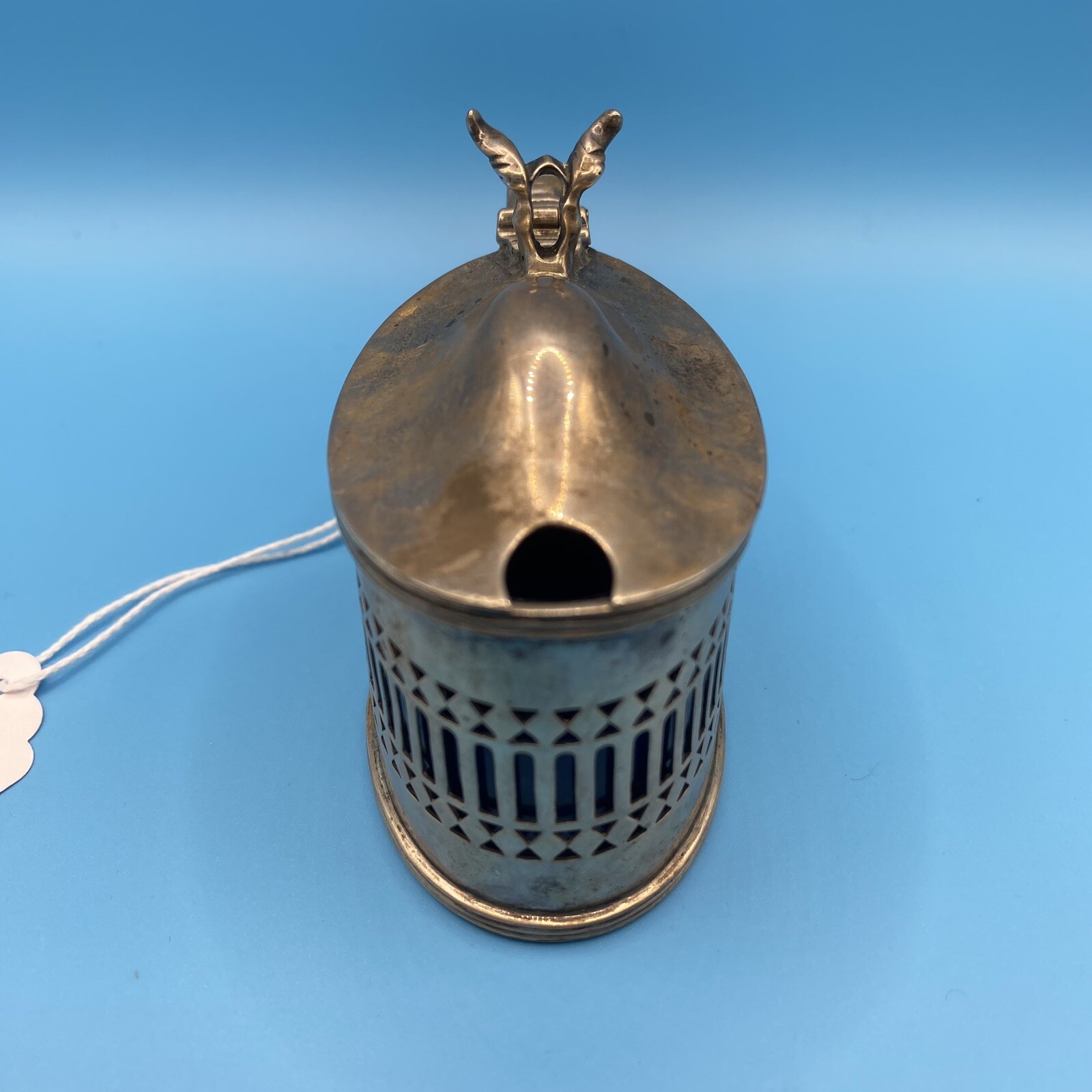 Antique Sterling Silver Mustard Pot Stokes & Ireland Chester Hallmarked & Cobalt