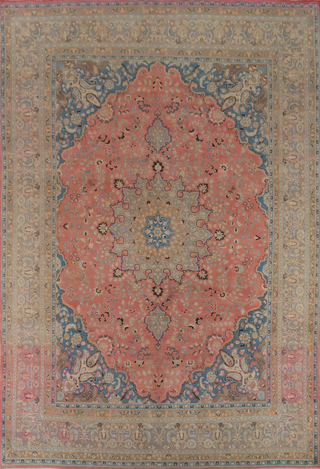 Vintage Traditional Floral Mashaad Handmade Room Size Area Rug 10×12 Carpet