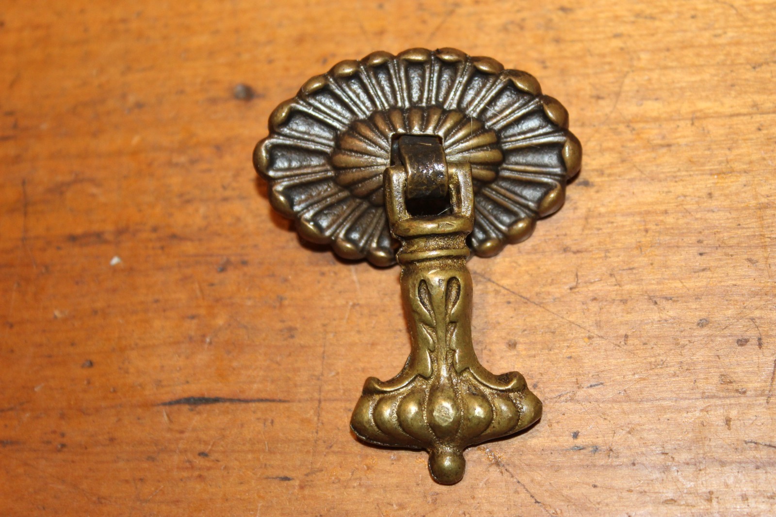 Antique Cast Bronze Drawer Drop Pendant Pull F342 KBC Aged Patina M-66