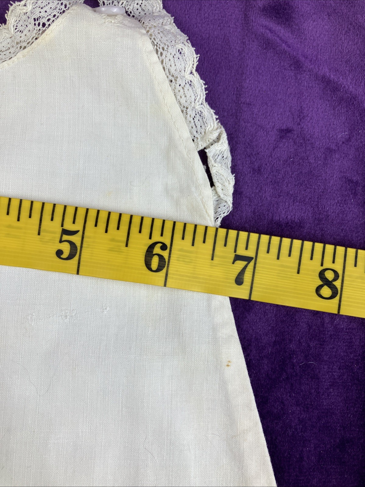 Antique Victorian White Cotton Doll Camisole Dress 1860s 1870s