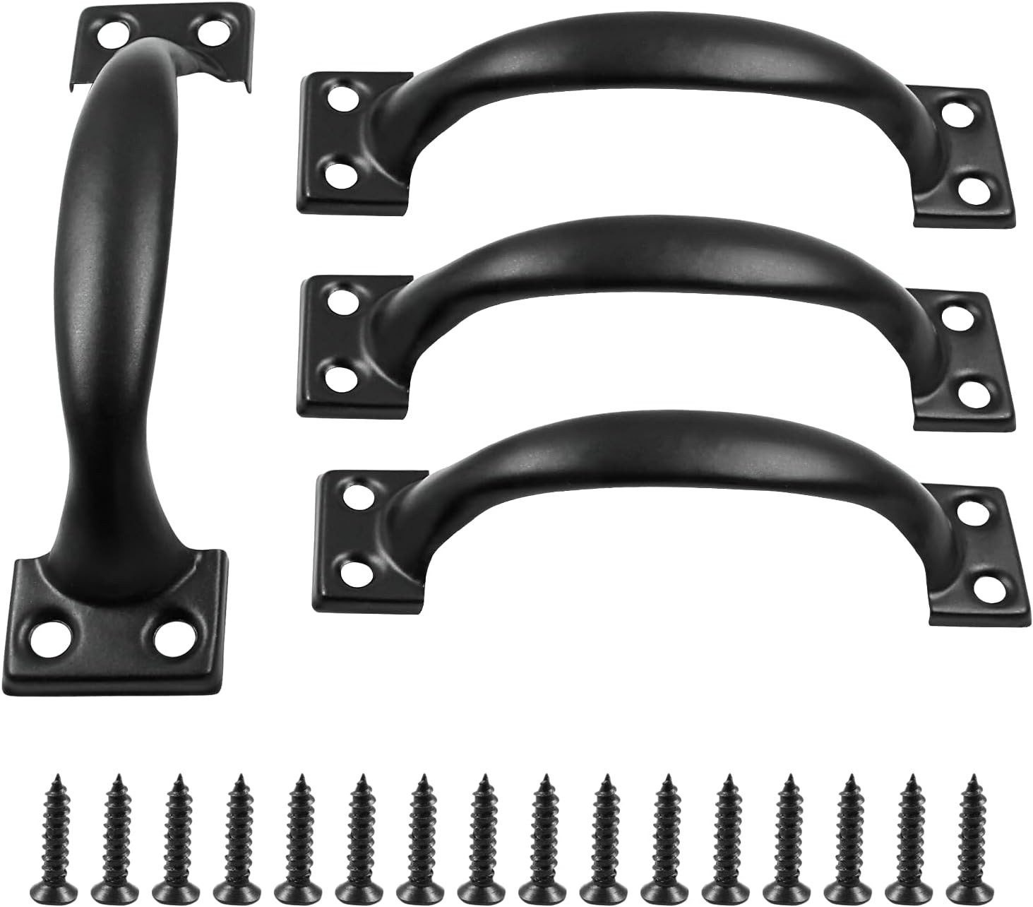 4PCS 6″ Metal Door Handles Black Barn Pulls Cabinet Drawer Handles
