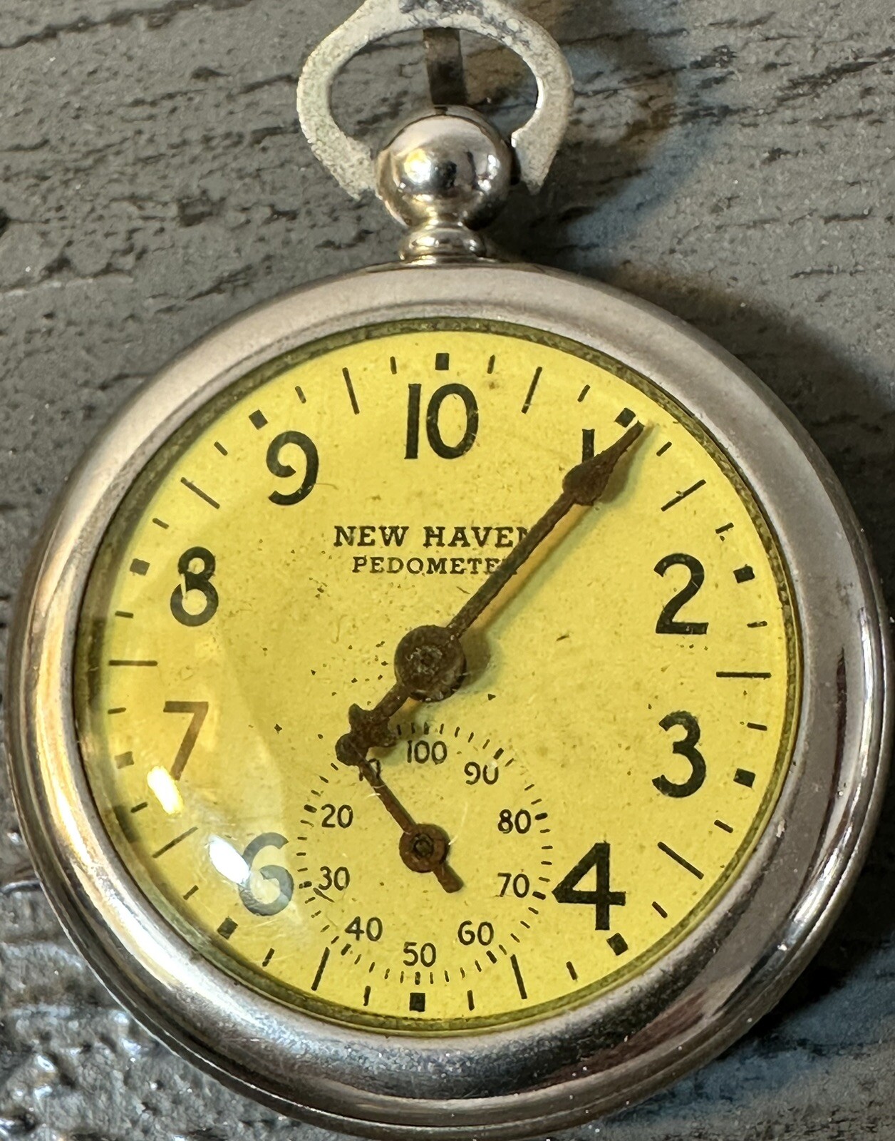 Antique Pedometer Original Box New Haven Clock Co Pocket Style w/ Instructions