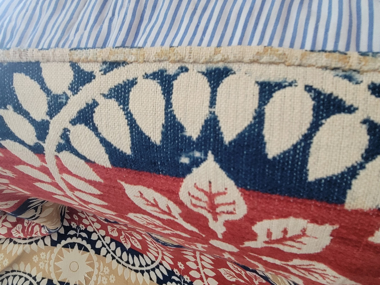 JACQUARD COVERLET COLORFUL SIGNED DATED A.W. 1859 76X90″