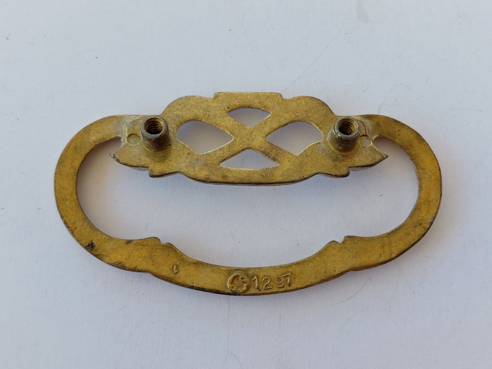 Vintage Drawer Pull Handle Cabinet Solid Brass 3.5″ Wide 1.75″ CTC