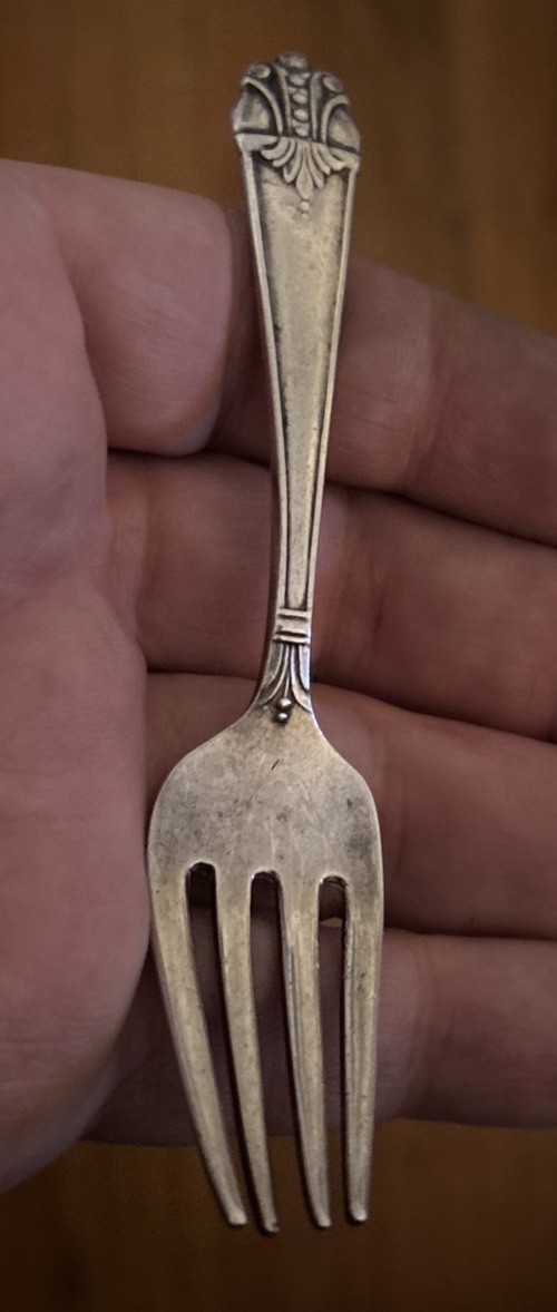 Vintage Amcraft Sterling Silver Baby Fork NO MONO Art Deco