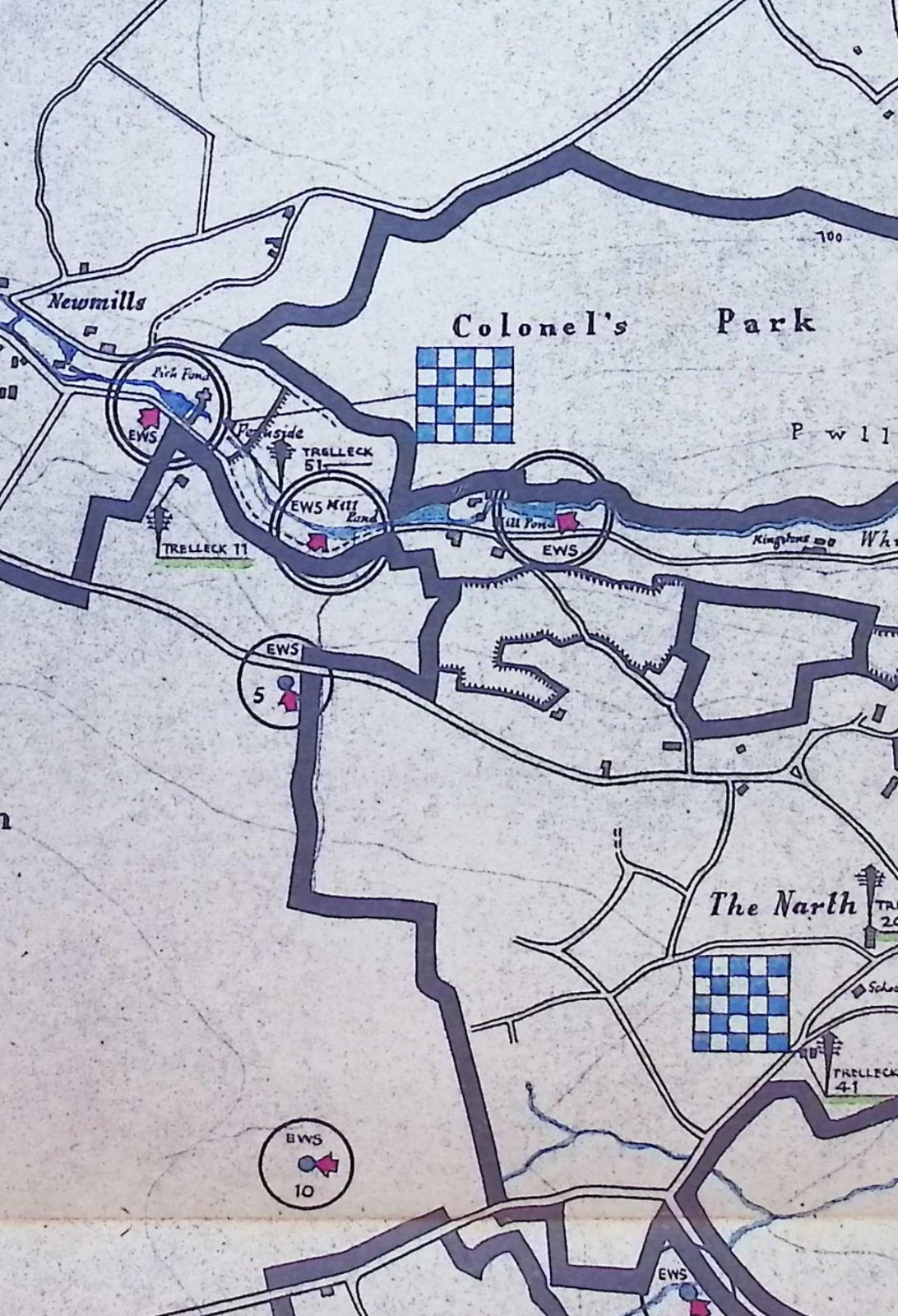 Original WWII National Fire Service Forestry Map – (Monmouthshire) – Area 20-B